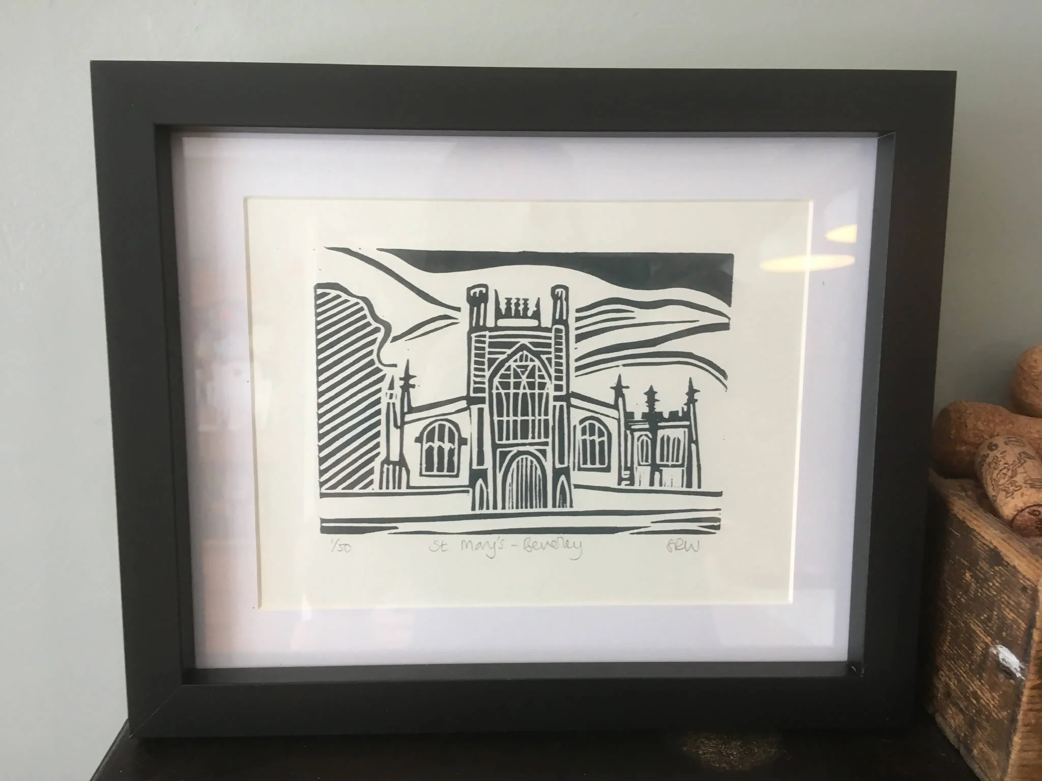 St Mary's Church, Beverley Framed Lino Cut Print - Image 4