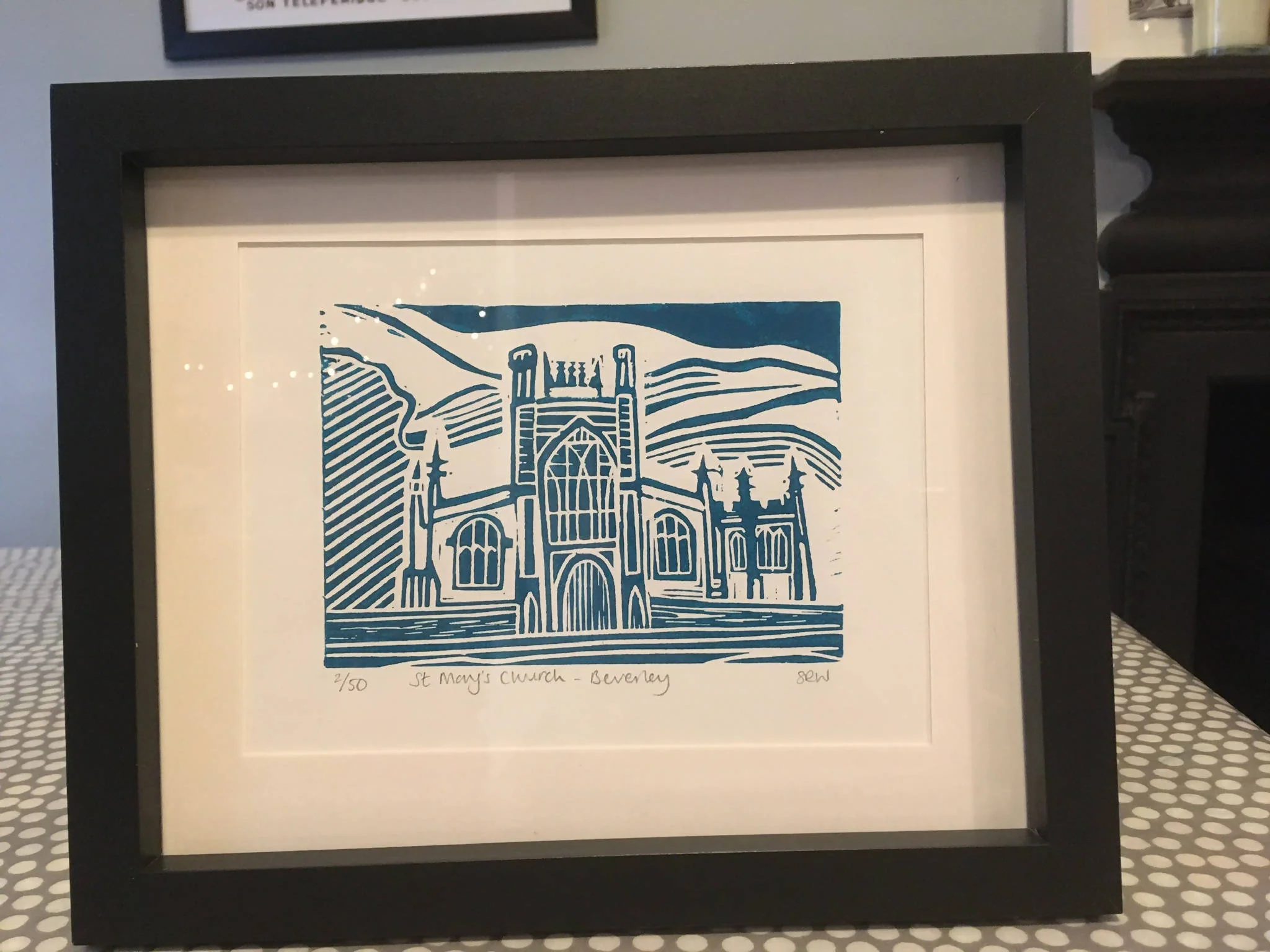 St Mary's Church, Beverley Framed Lino Cut Print - Image 5