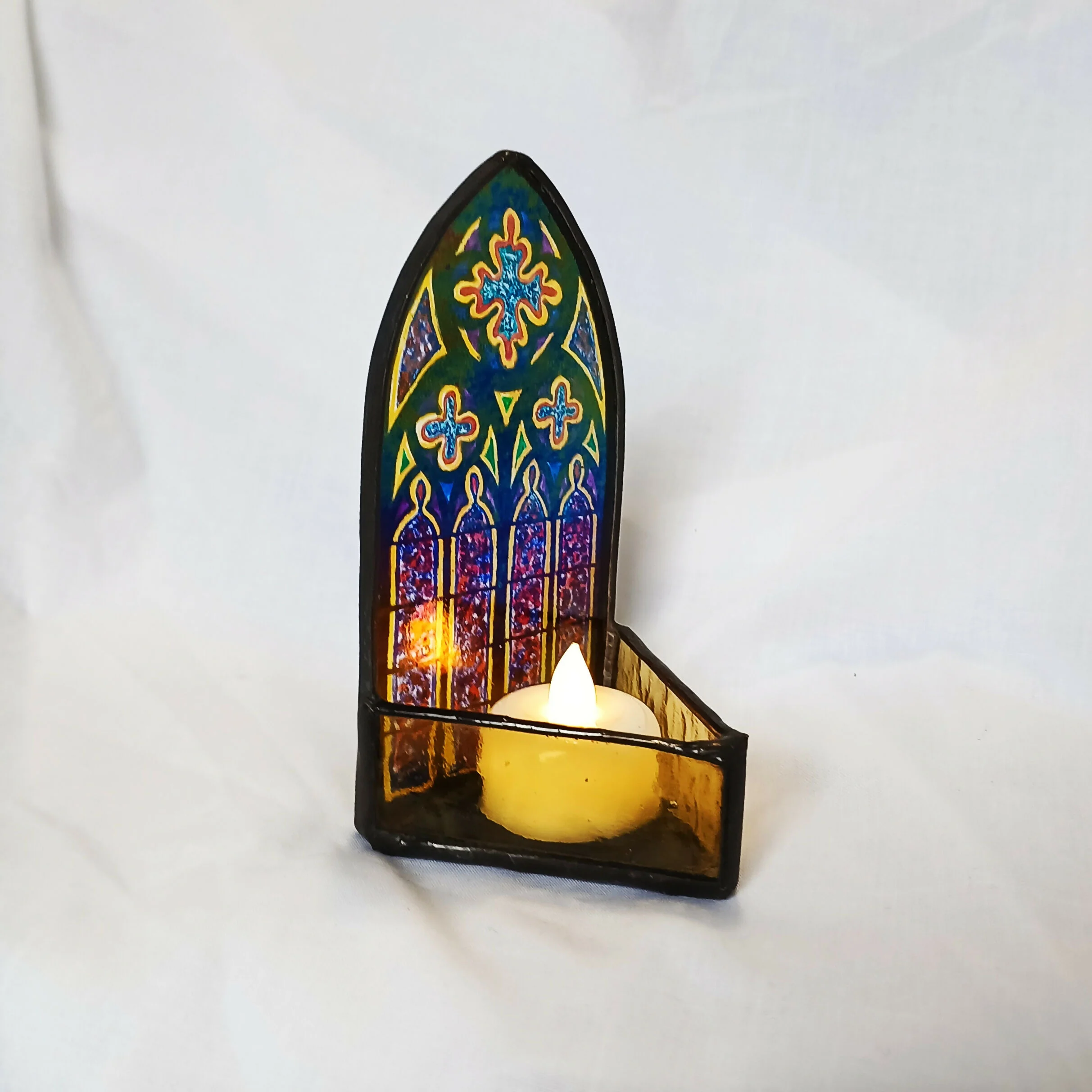 Stained Glass Cathedral Window Tealight