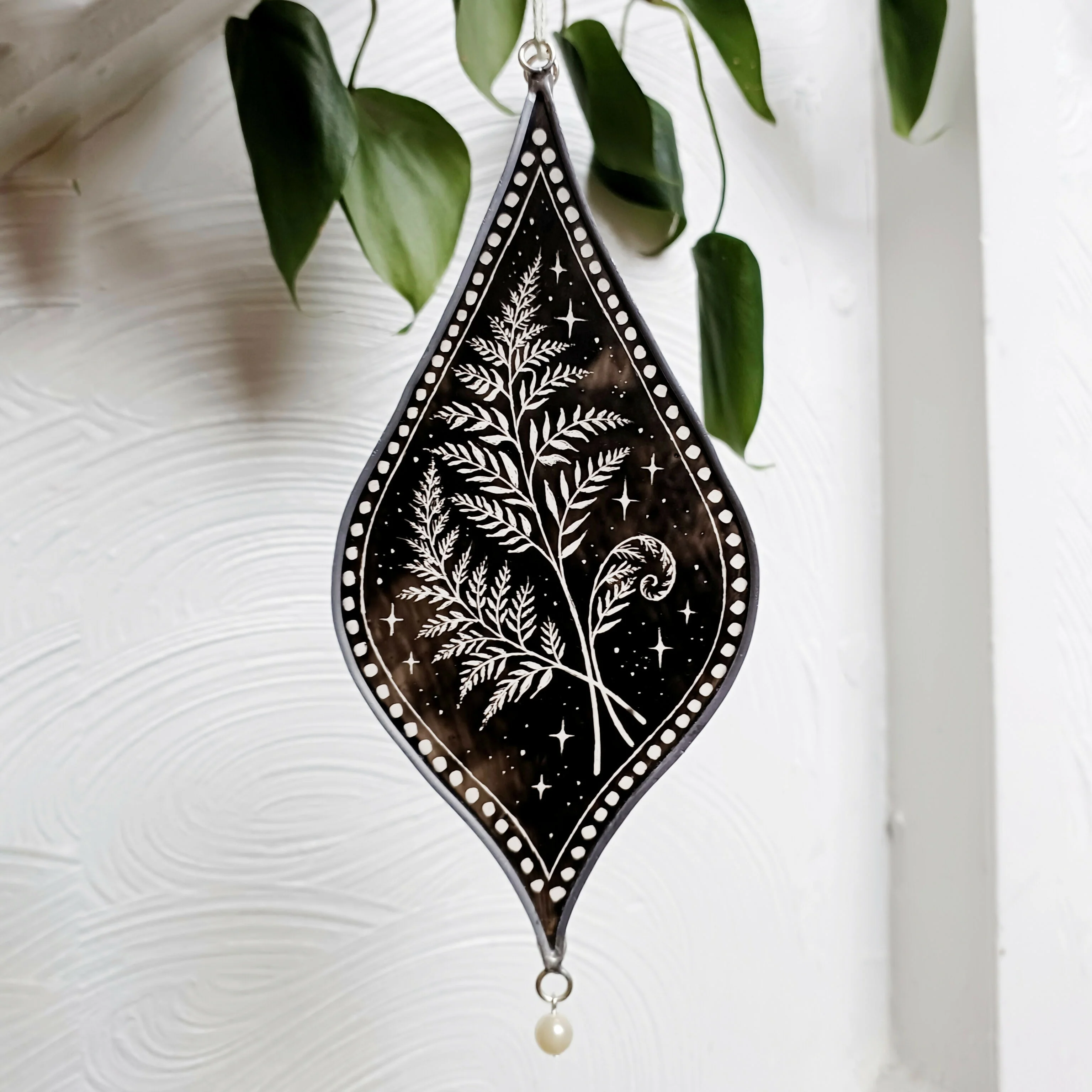 Stained Glass Fern Window Hanging