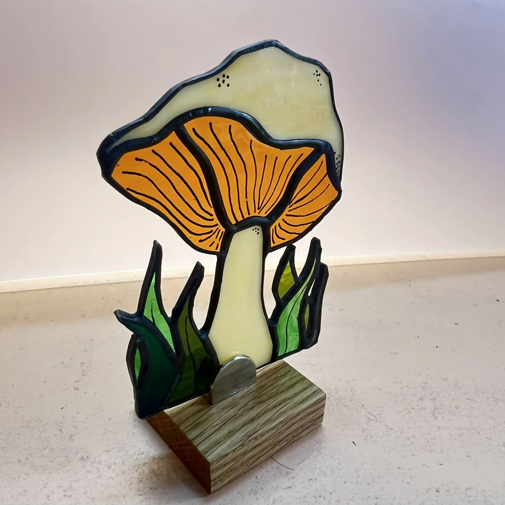 Stained Glass Mushroom on Stand - Image 2