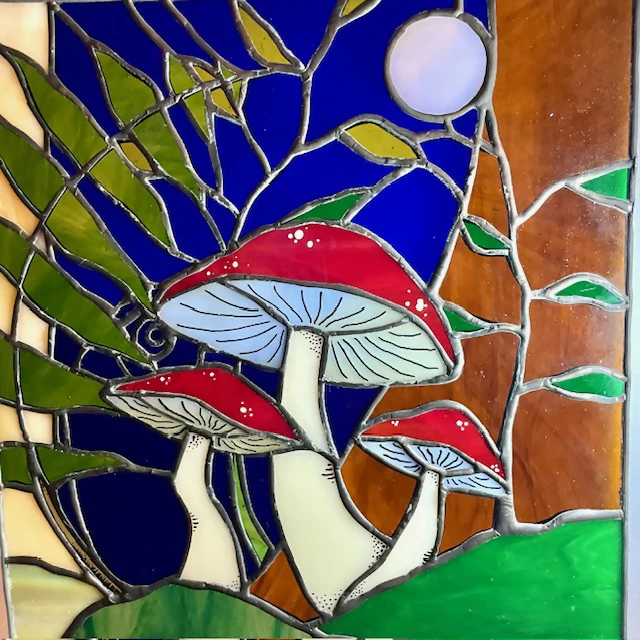 Stained Glass Panel - 'Woodland at Night' - Image 2