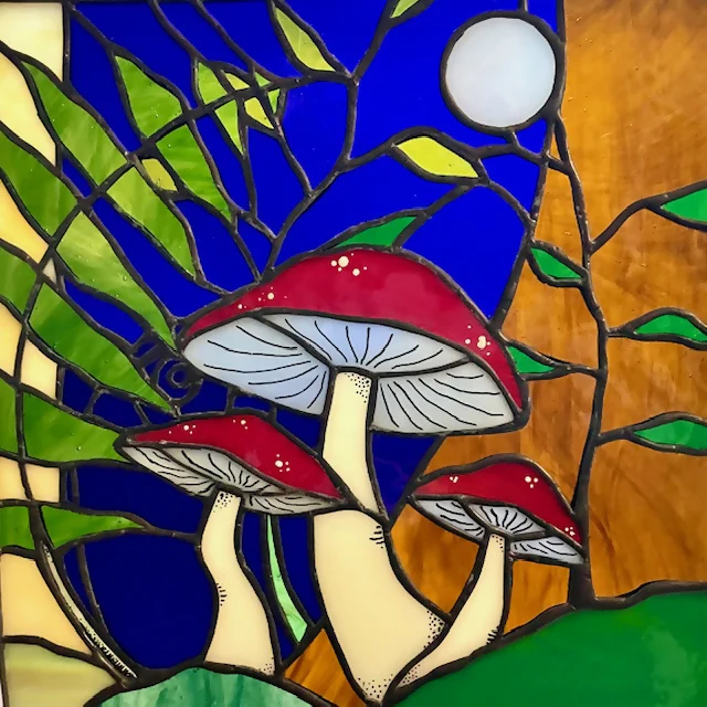 Stained Glass Panel - 'Woodland at Night' - Image 3
