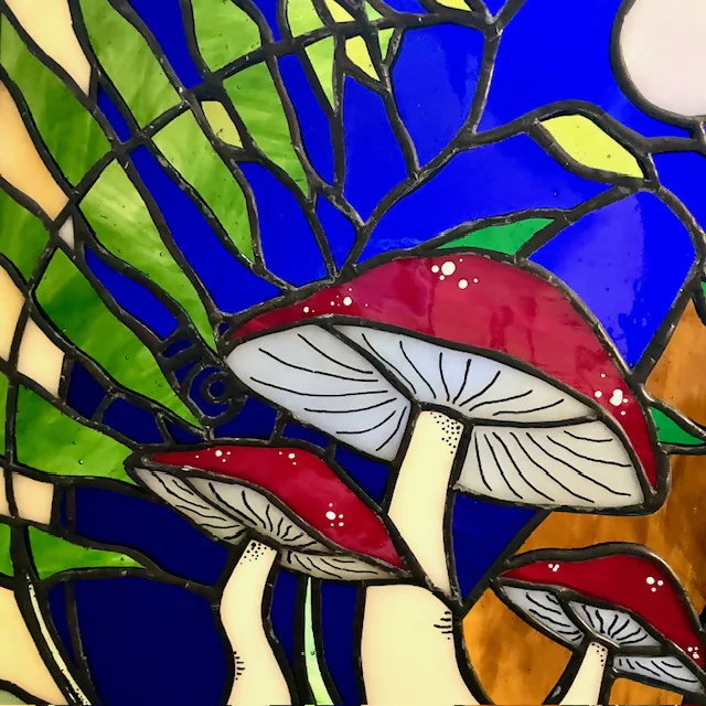 Stained Glass Panel - 'Woodland at Night' - Image 5