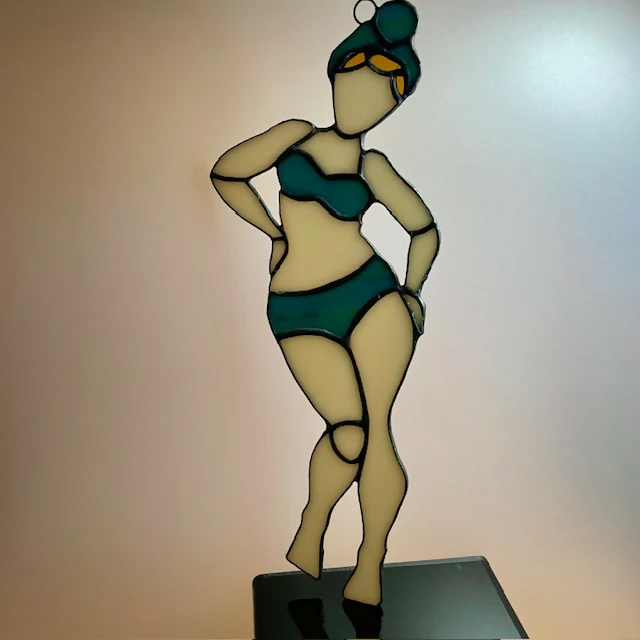 Stained Glass Retro Bikini Beach Babe - Image 2