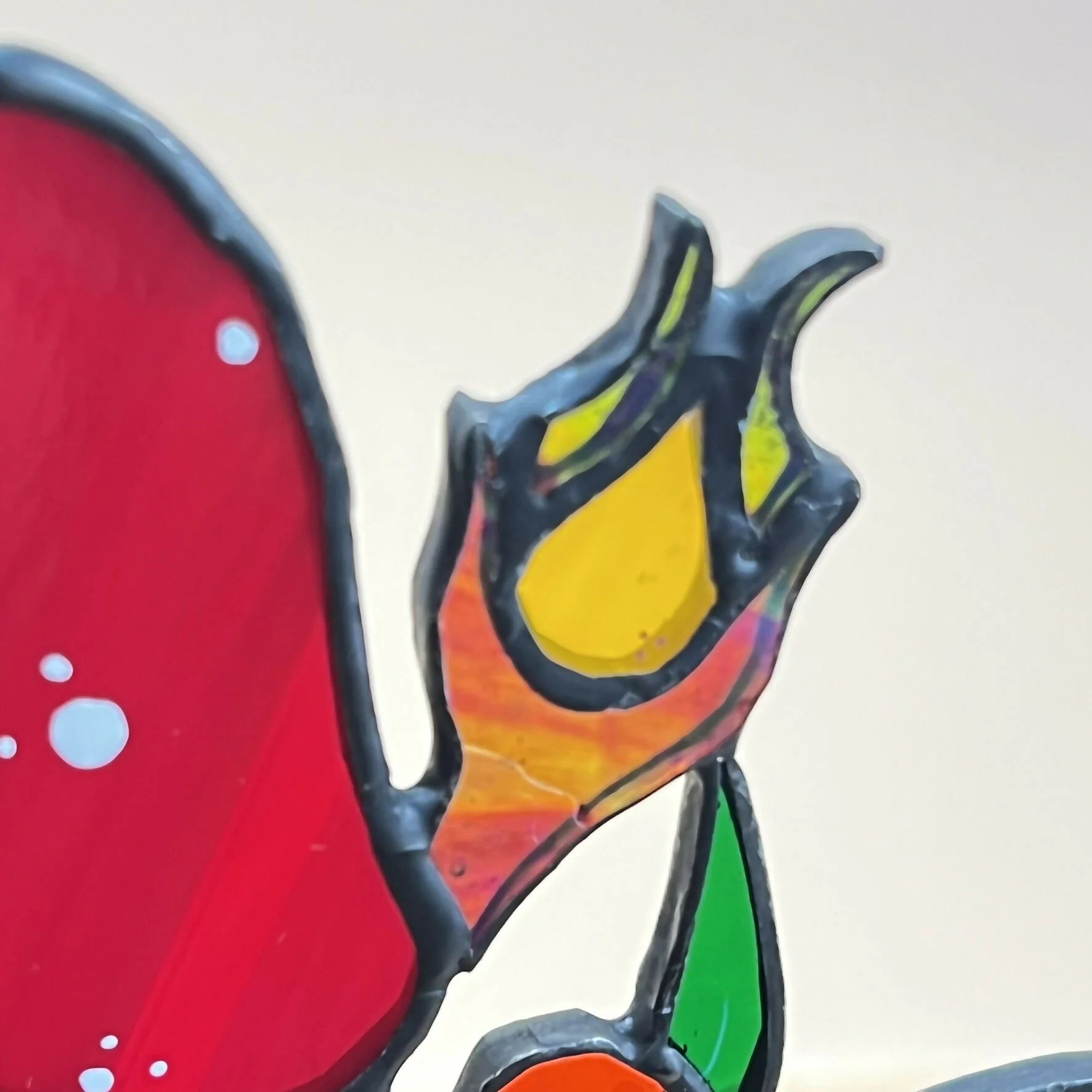 Stained Glass Toadstools on Agate Slice - Image 5