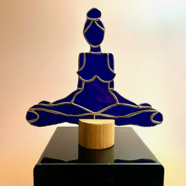 Stained Glass Woman in Yoga Pose / Meditation