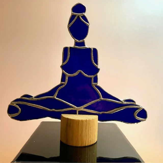 Stained Glass Woman in Yoga Pose / Meditation - Image 2