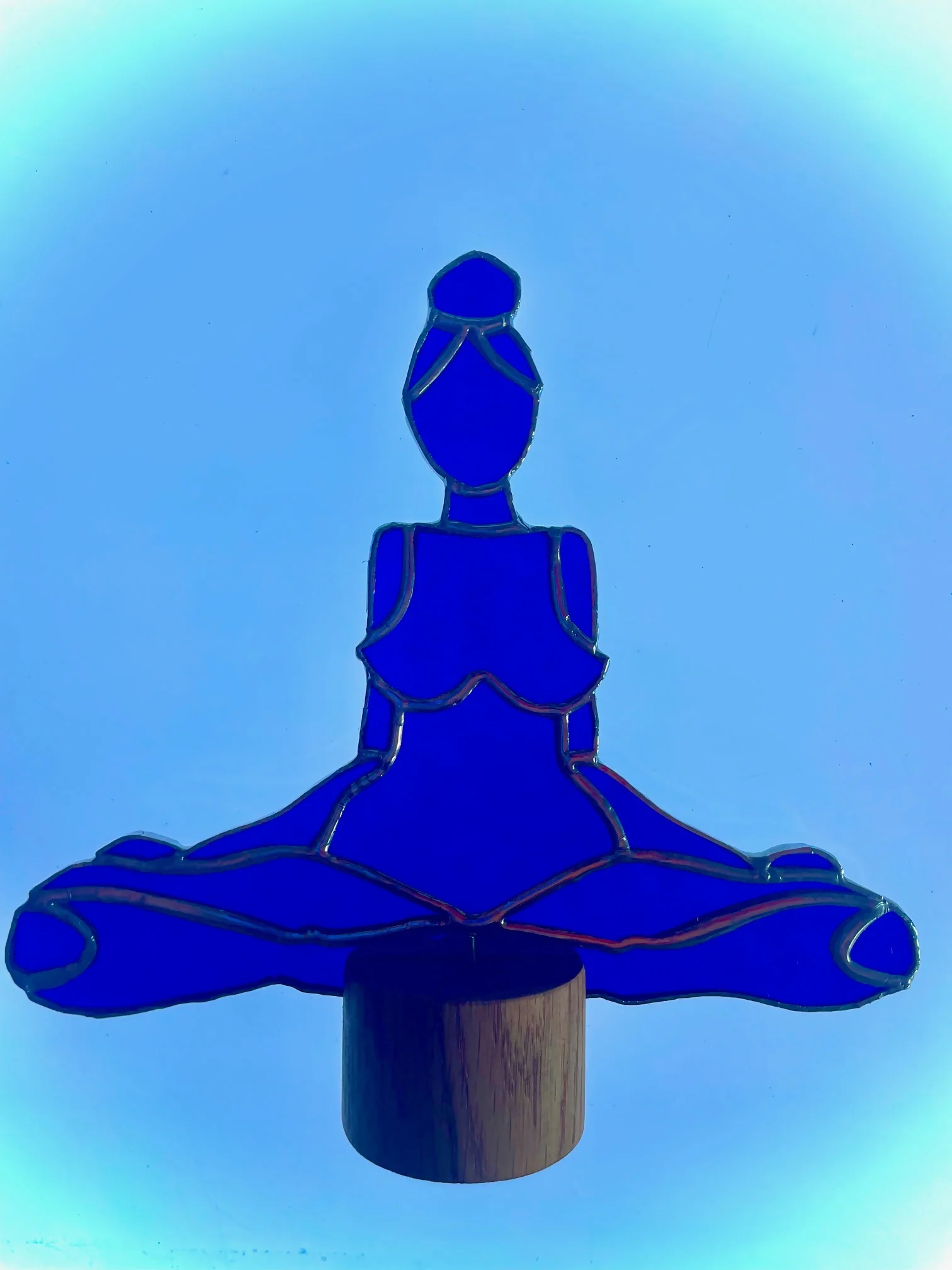Stained Glass Woman in Yoga Pose / Meditation - Image 3