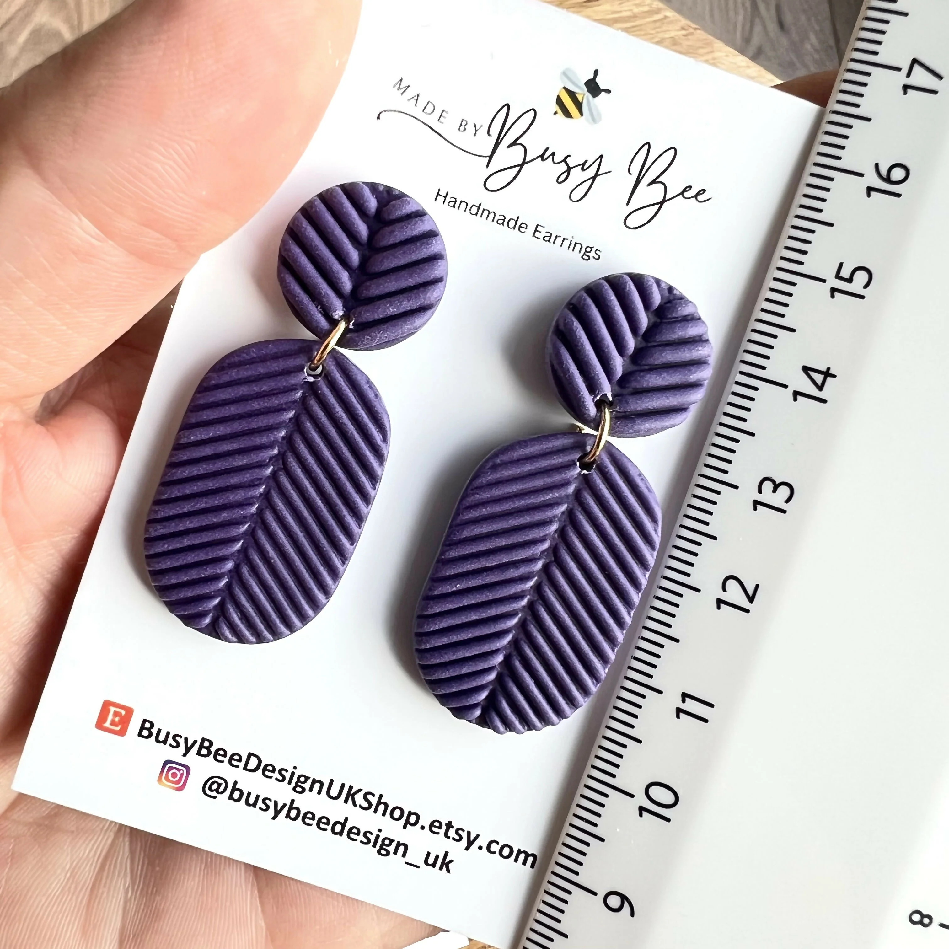 Statement Dangle Earrings – Polymer Clay Textured Earrings, Modern Geometric Earrings, Handmade Clay Jewellery - Image 4