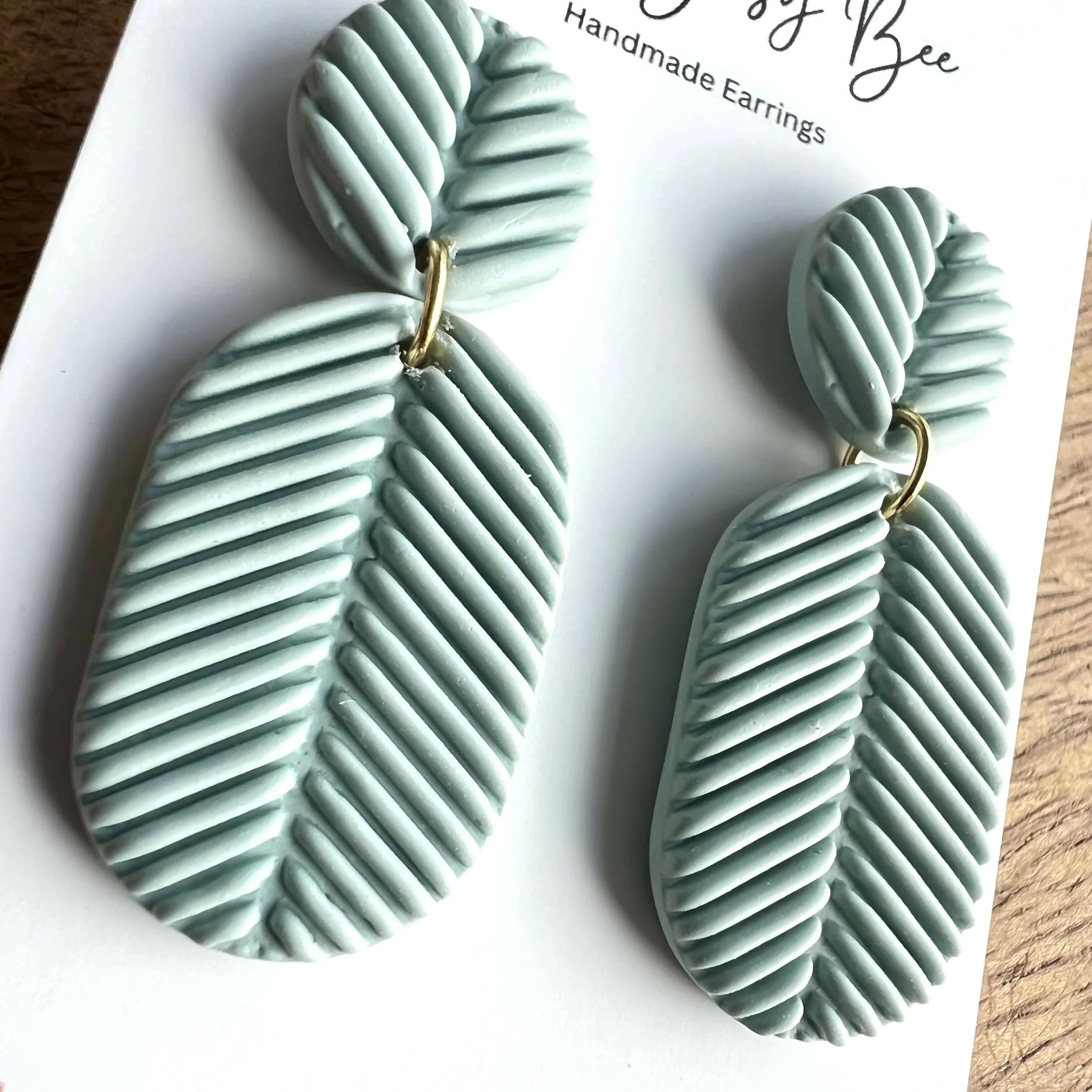 Statement Dangle Earrings – Polymer Clay Textured Earrings, Modern Geometric Earrings, Handmade Clay Jewellery - Image 7
