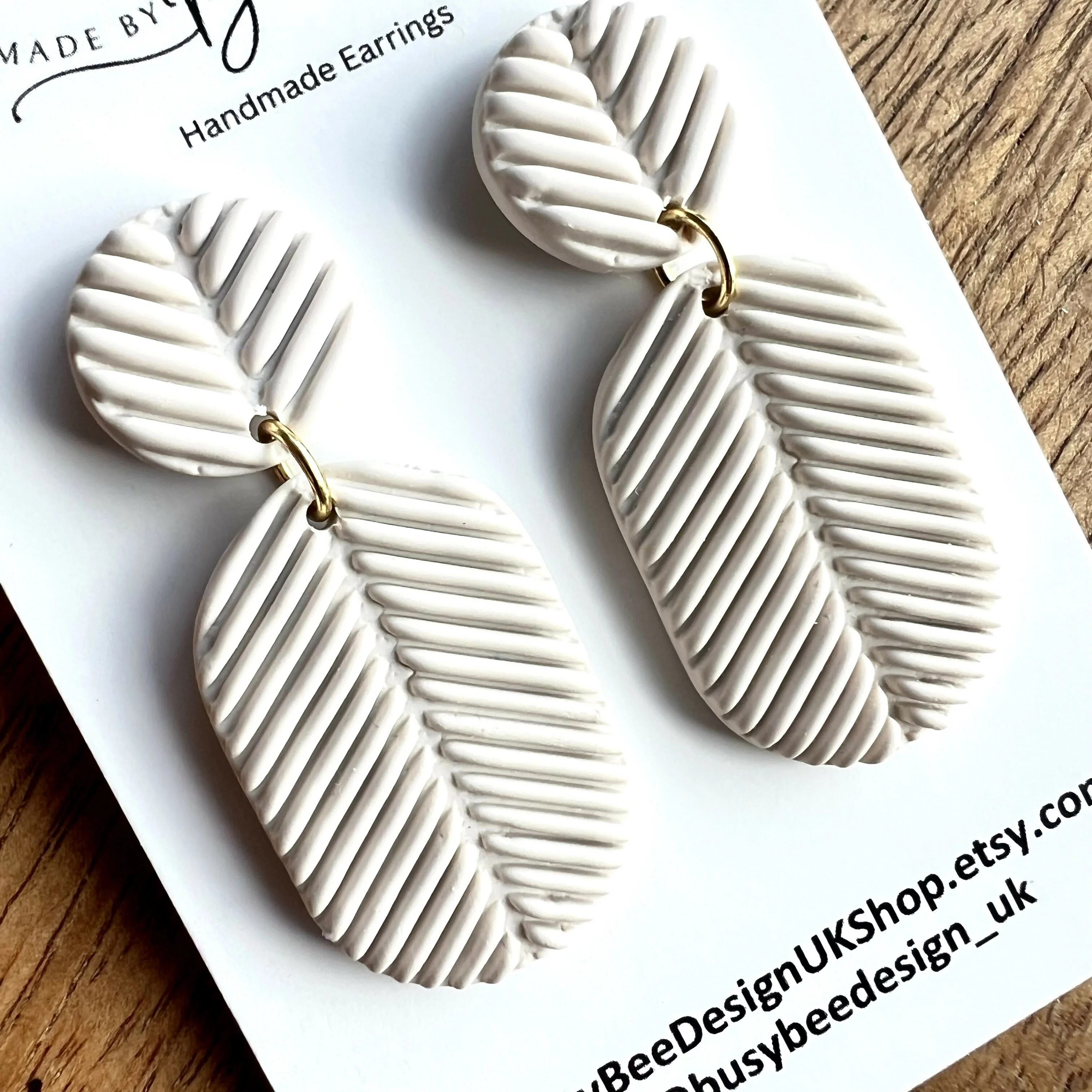 Statement Dangle Earrings – Polymer Clay Textured Earrings, Modern Geometric Earrings, Handmade Clay Jewellery - Image 9