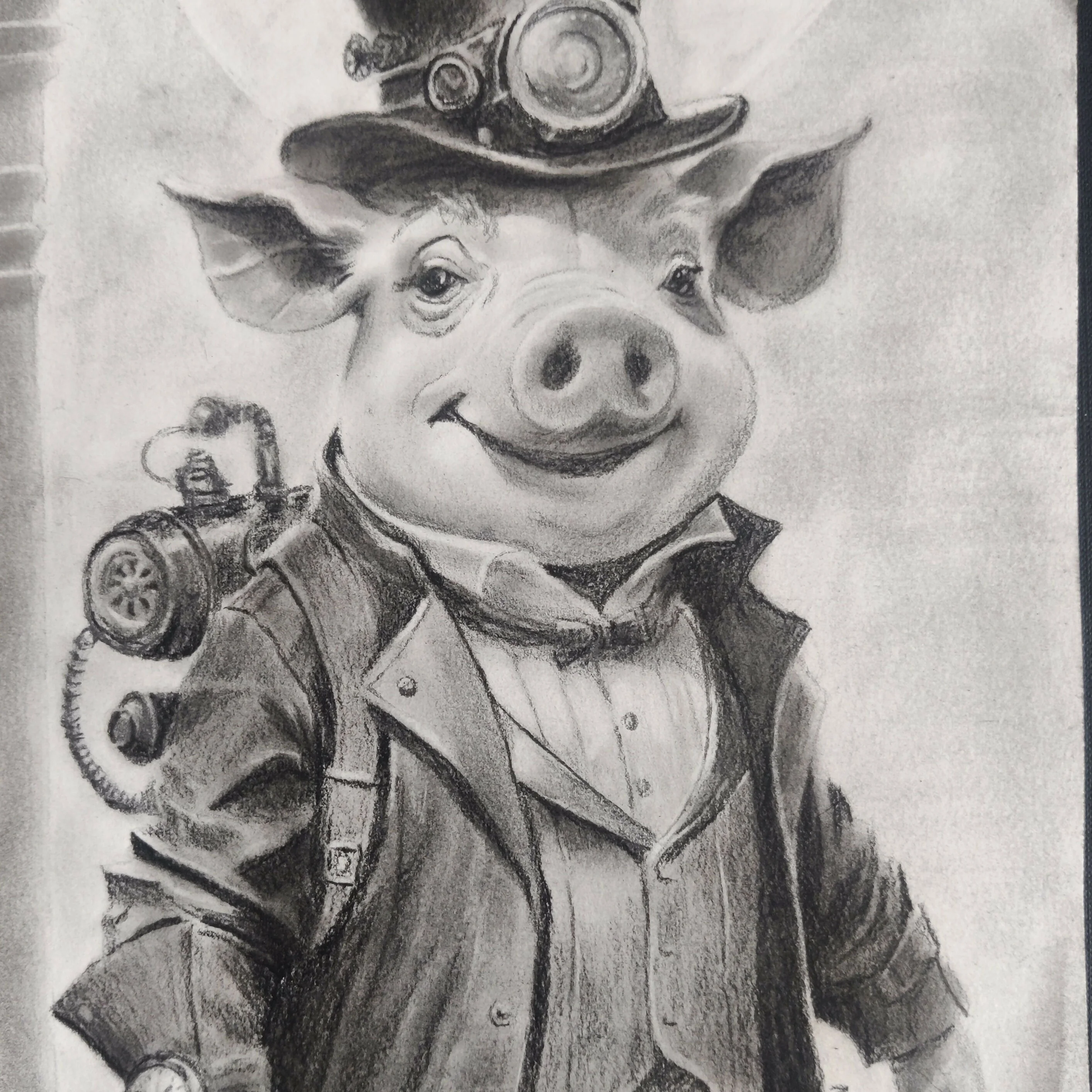 Steampunk Pig Art Print