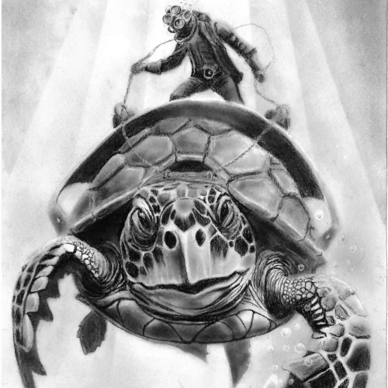 Steampunk Turtle Rider Print