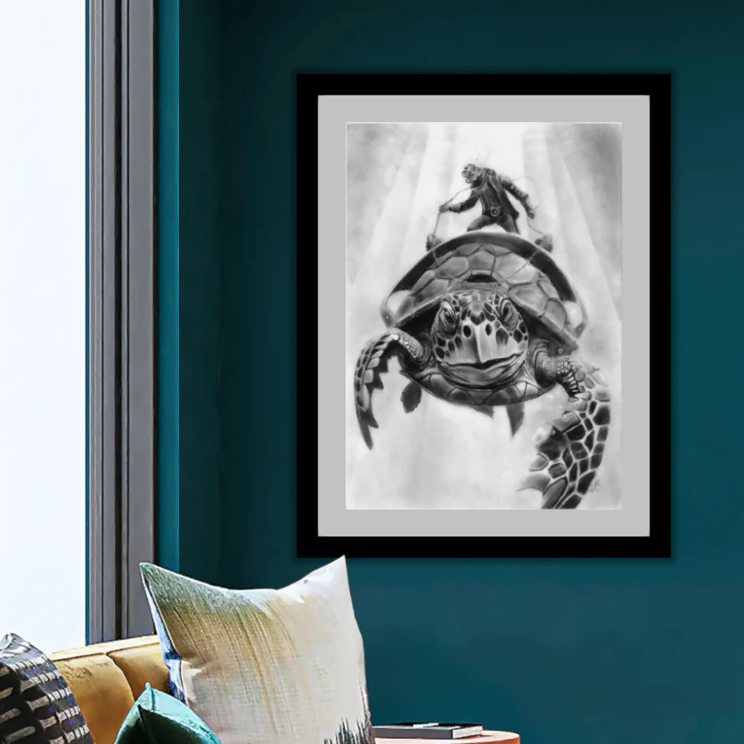 Steampunk Turtle Rider Print - Image 2