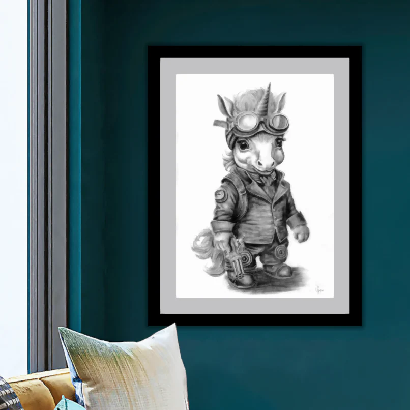 Steampunk Unicorn Art Print - Image 2