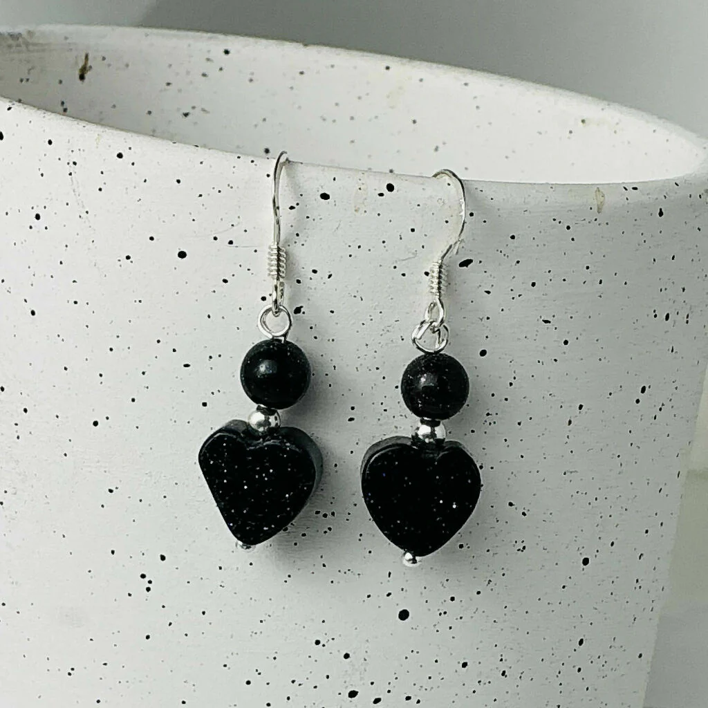 Sterling Silver And Gemstone Heart Drop Earrings - Image 8