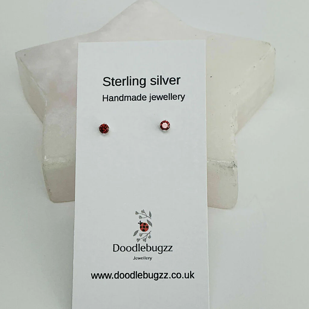 Sterling Silver Cubic Zirconia Stud Earrings 3mm - Image 3