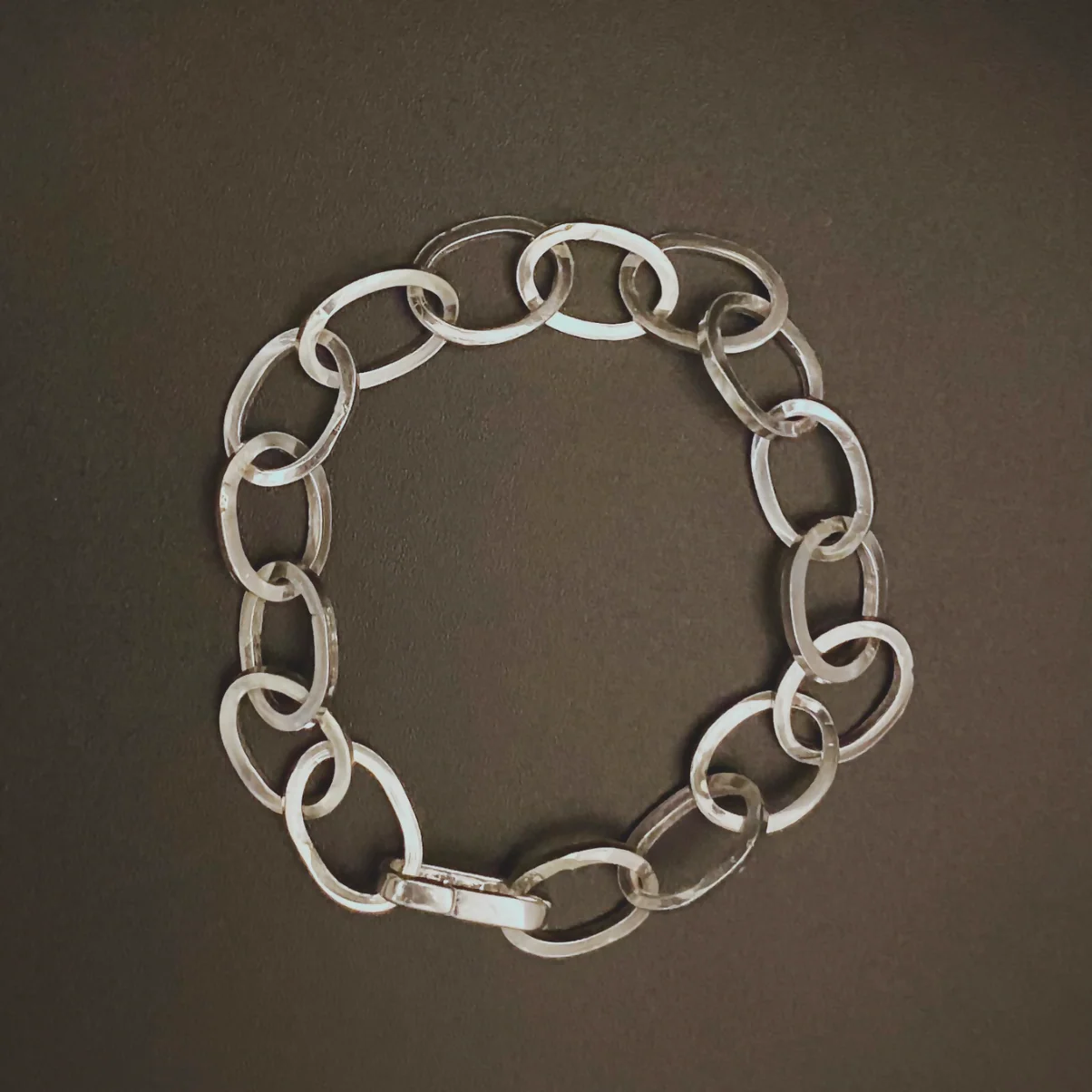 Sterling Silver Oval Linked Bracelet - adjustable 8 inches & hallmarked - Image 4