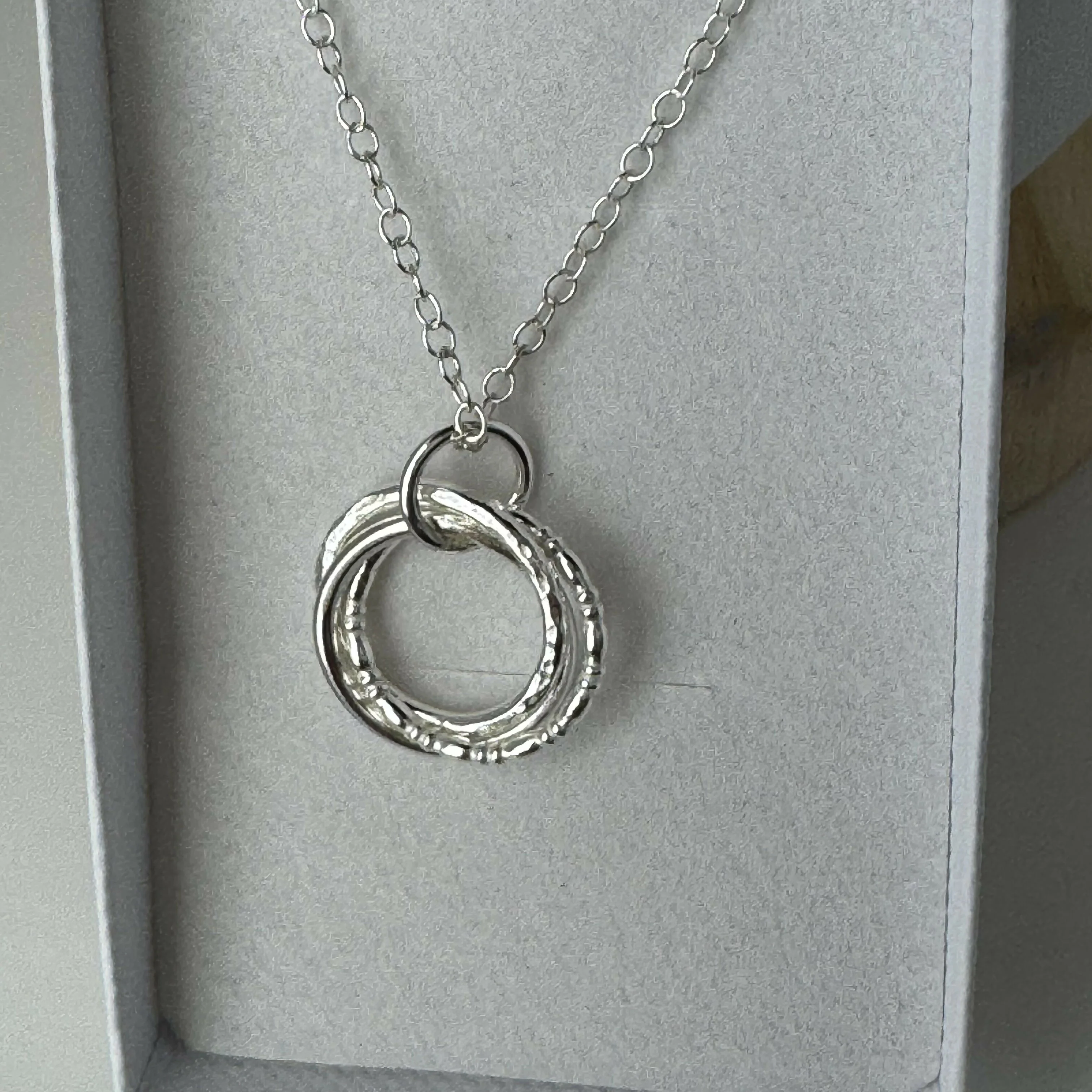 Sterling Silver Triple Circle Necklace - Image 2