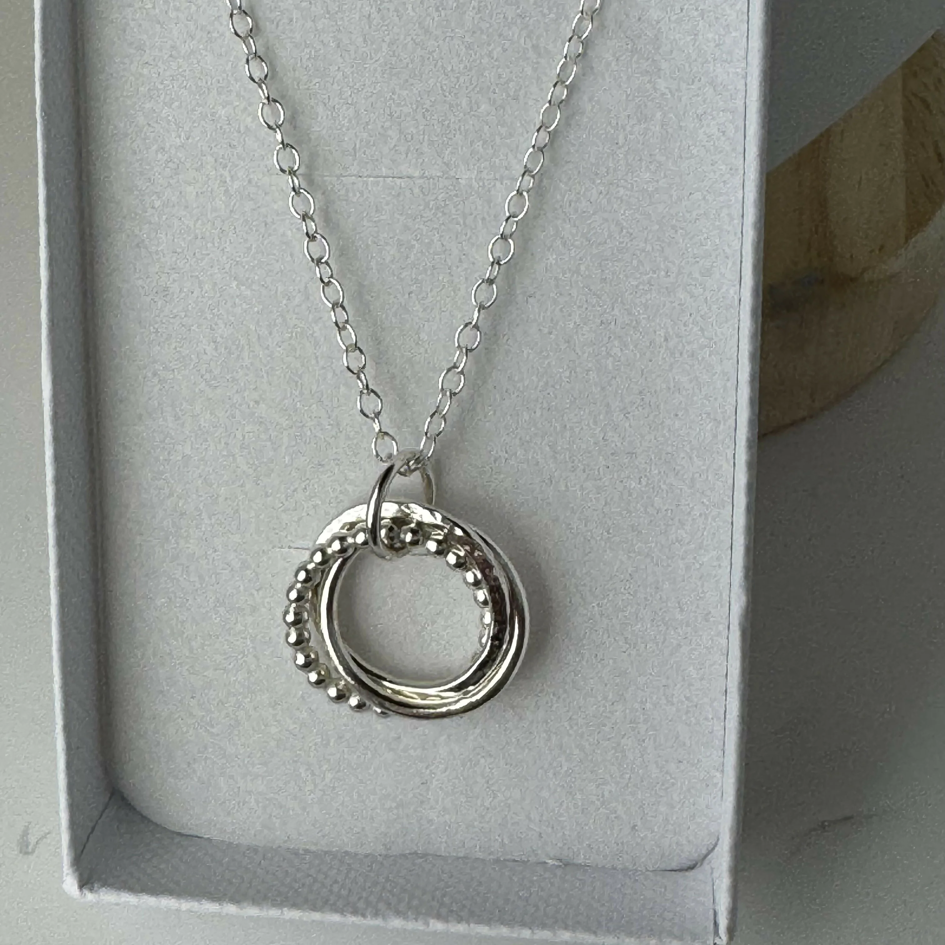 Sterling Silver Triple Circle Necklace - Image 3