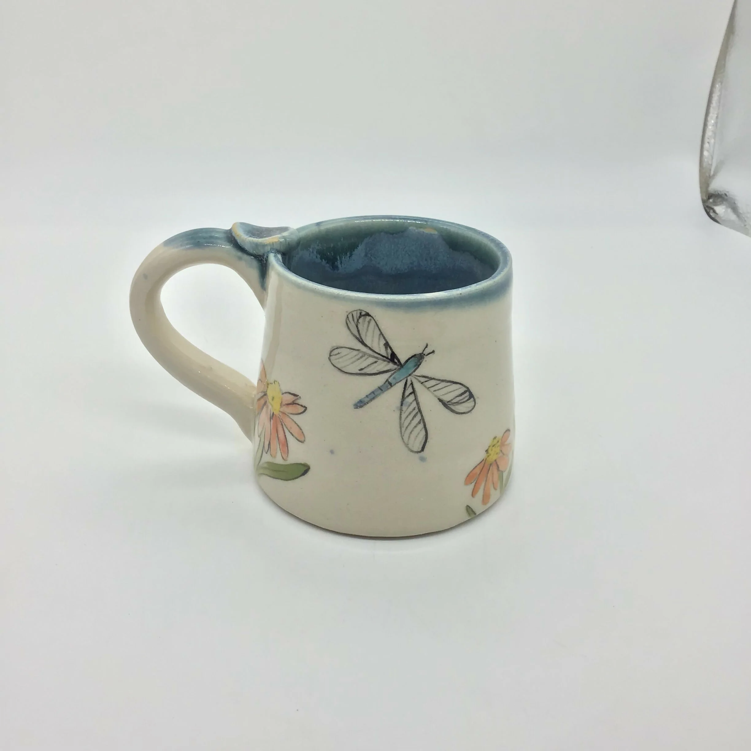 Stoneware Handpainted Dragonfly Mug - Image 2