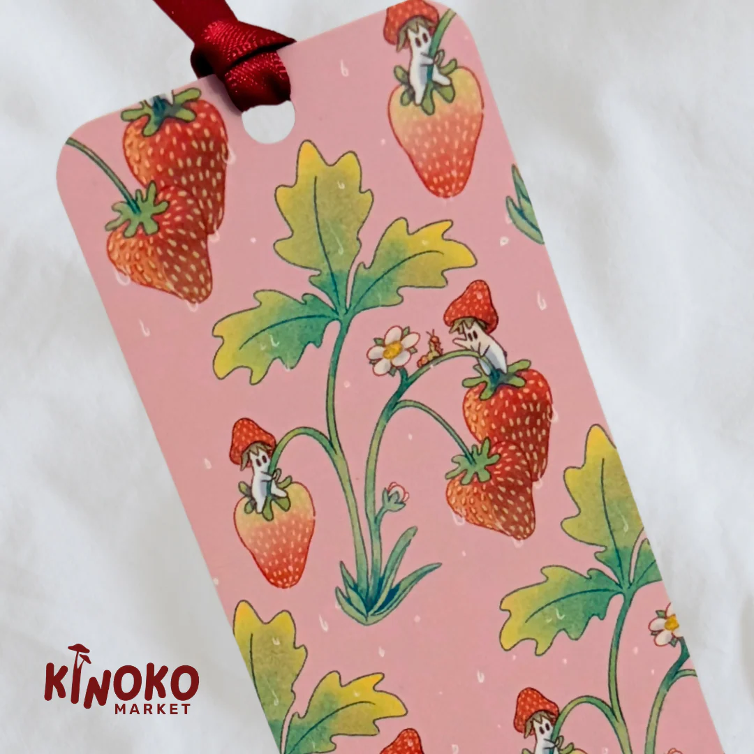 Strawberry Pink Mushroom Bookmark - Image 2
