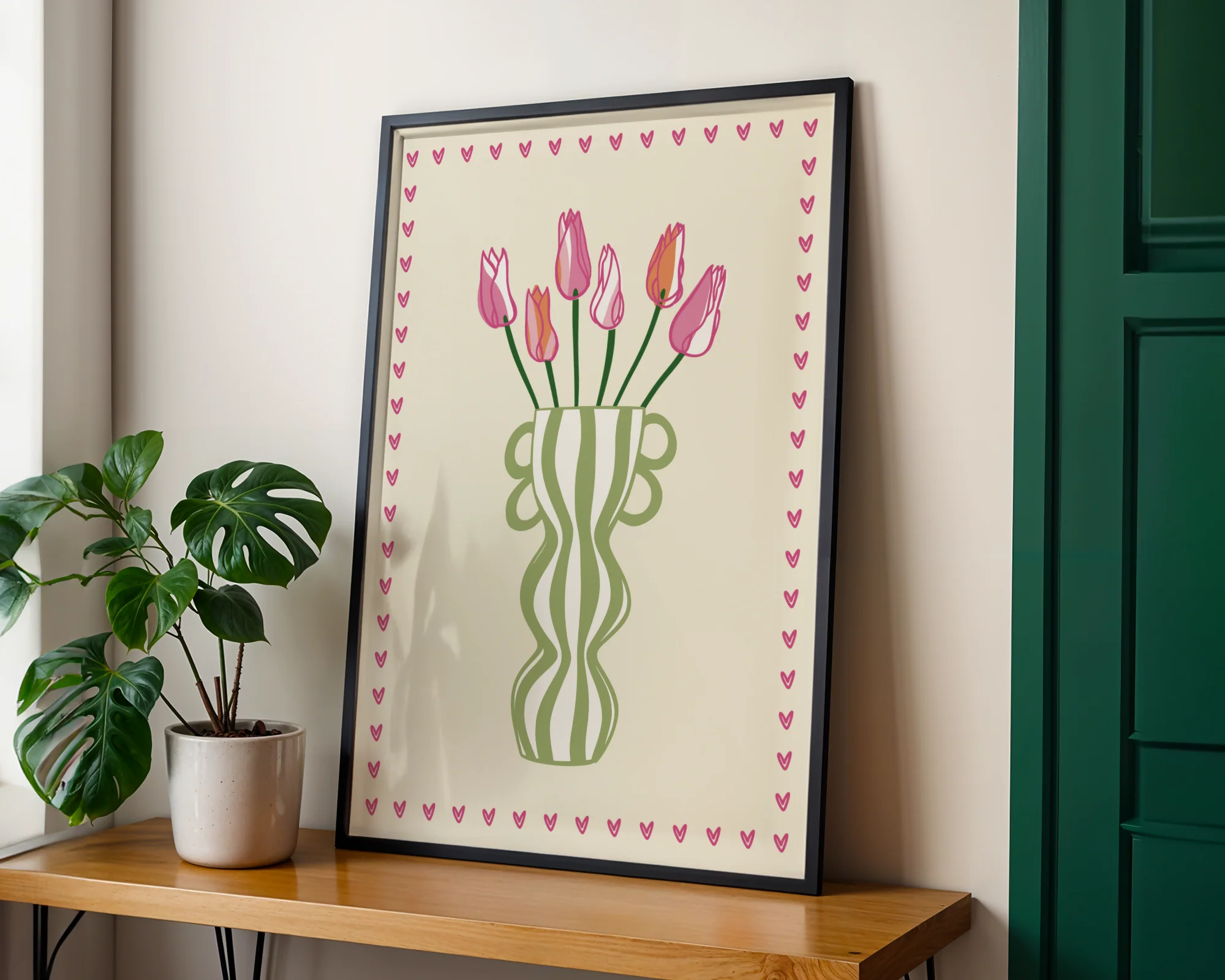 Striped Tulip Vase Print - Image 3