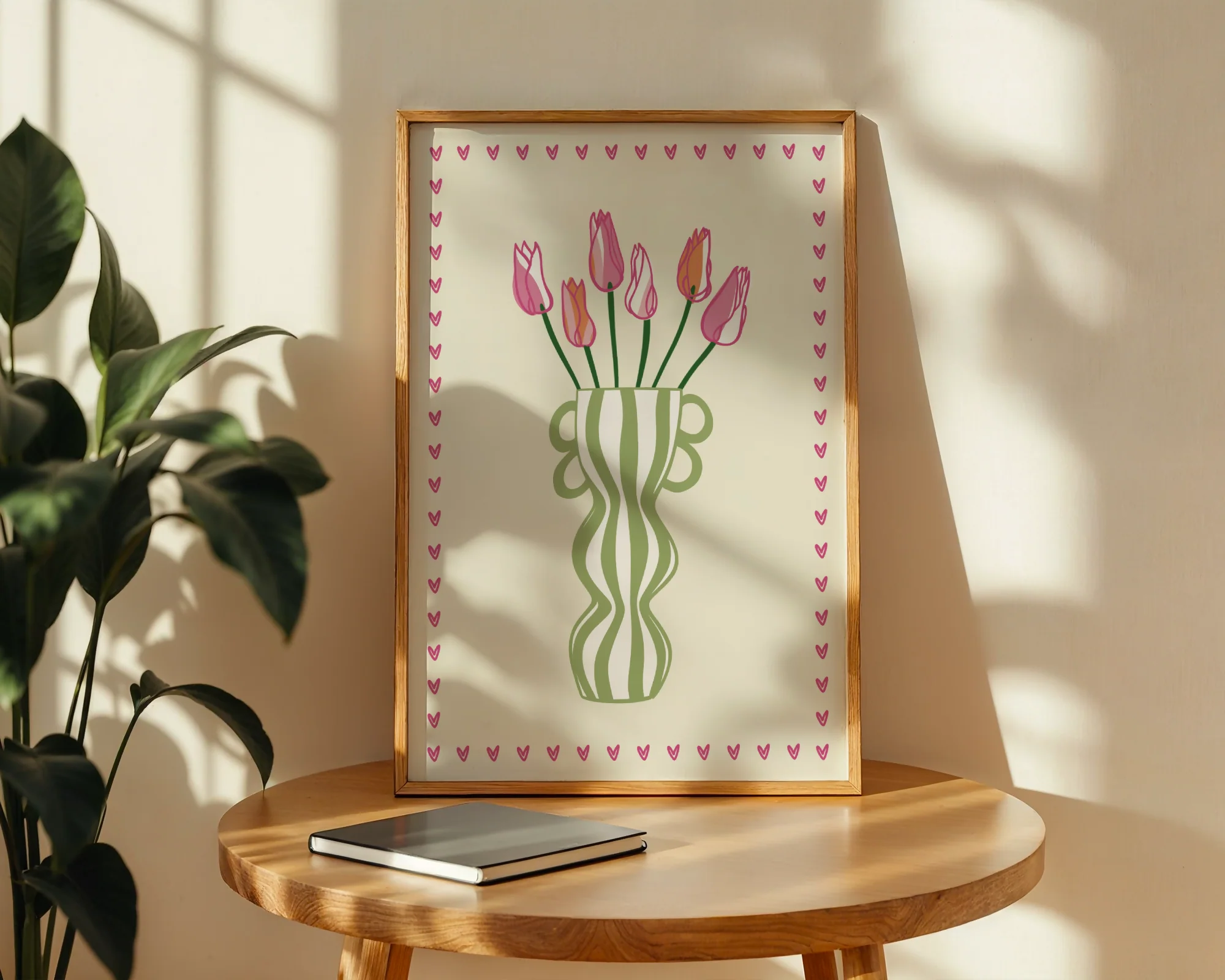 Striped Tulip Vase Print - Image 4