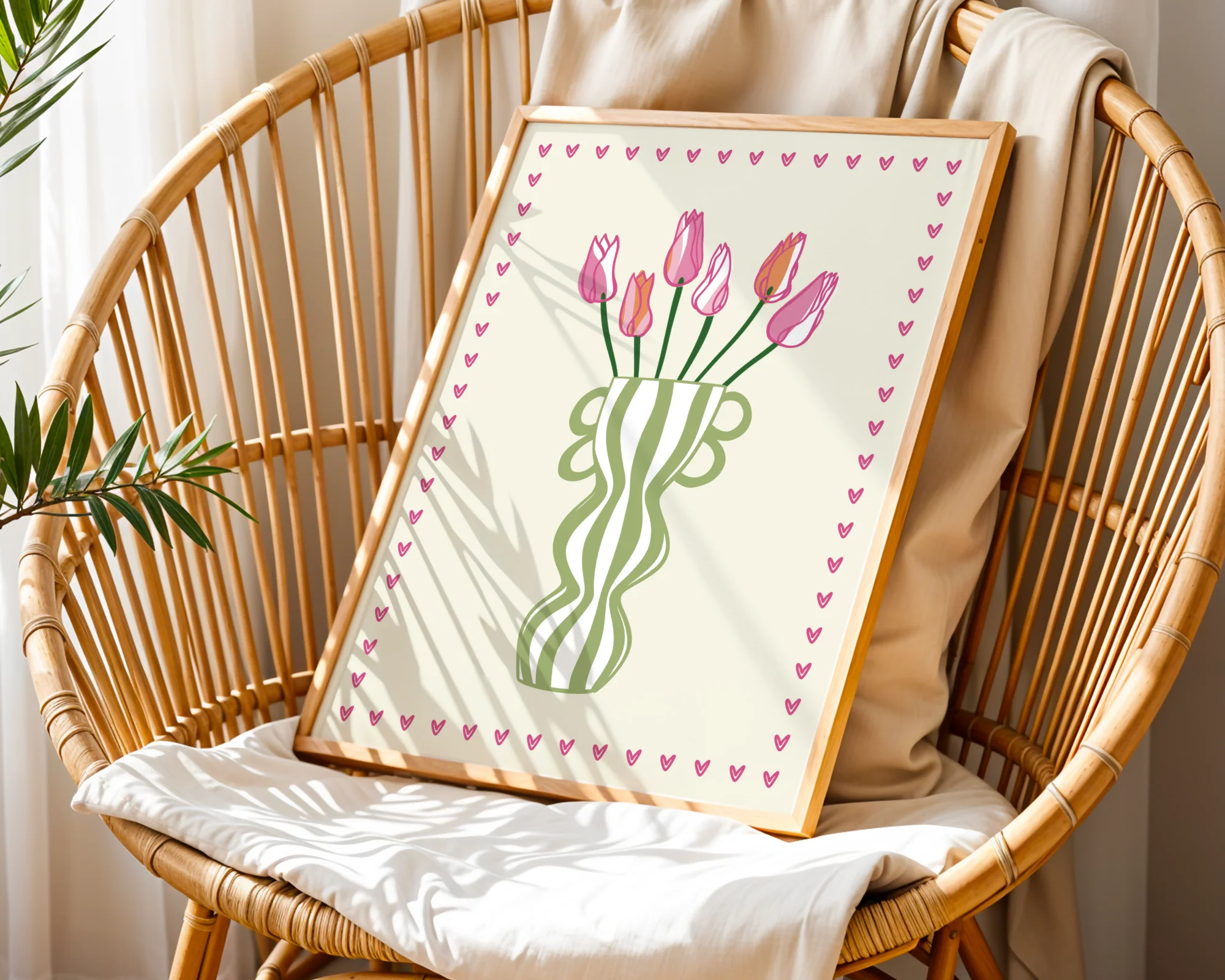 Striped Tulip Vase Print - Image 5
