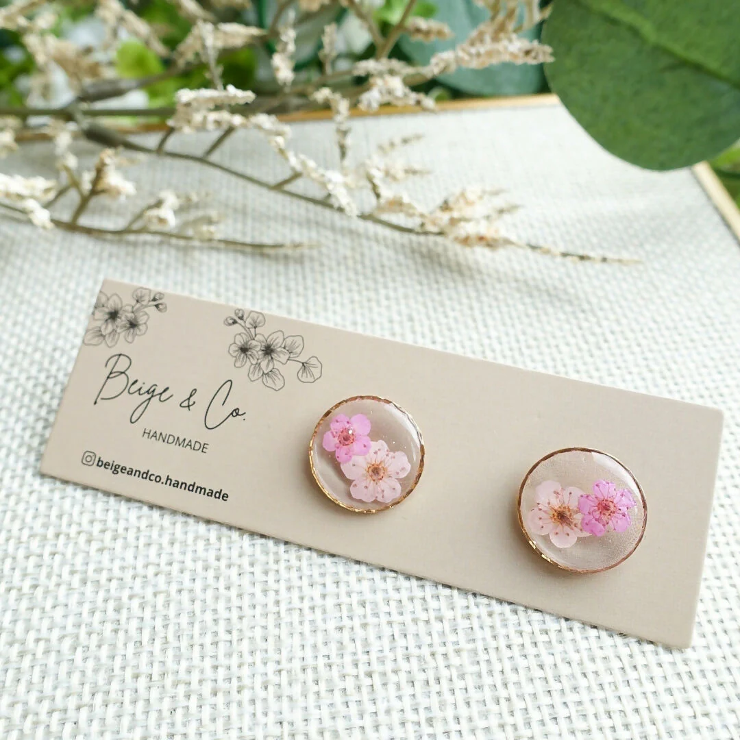 Stud Earrings with Pressed Flowers - Image 5