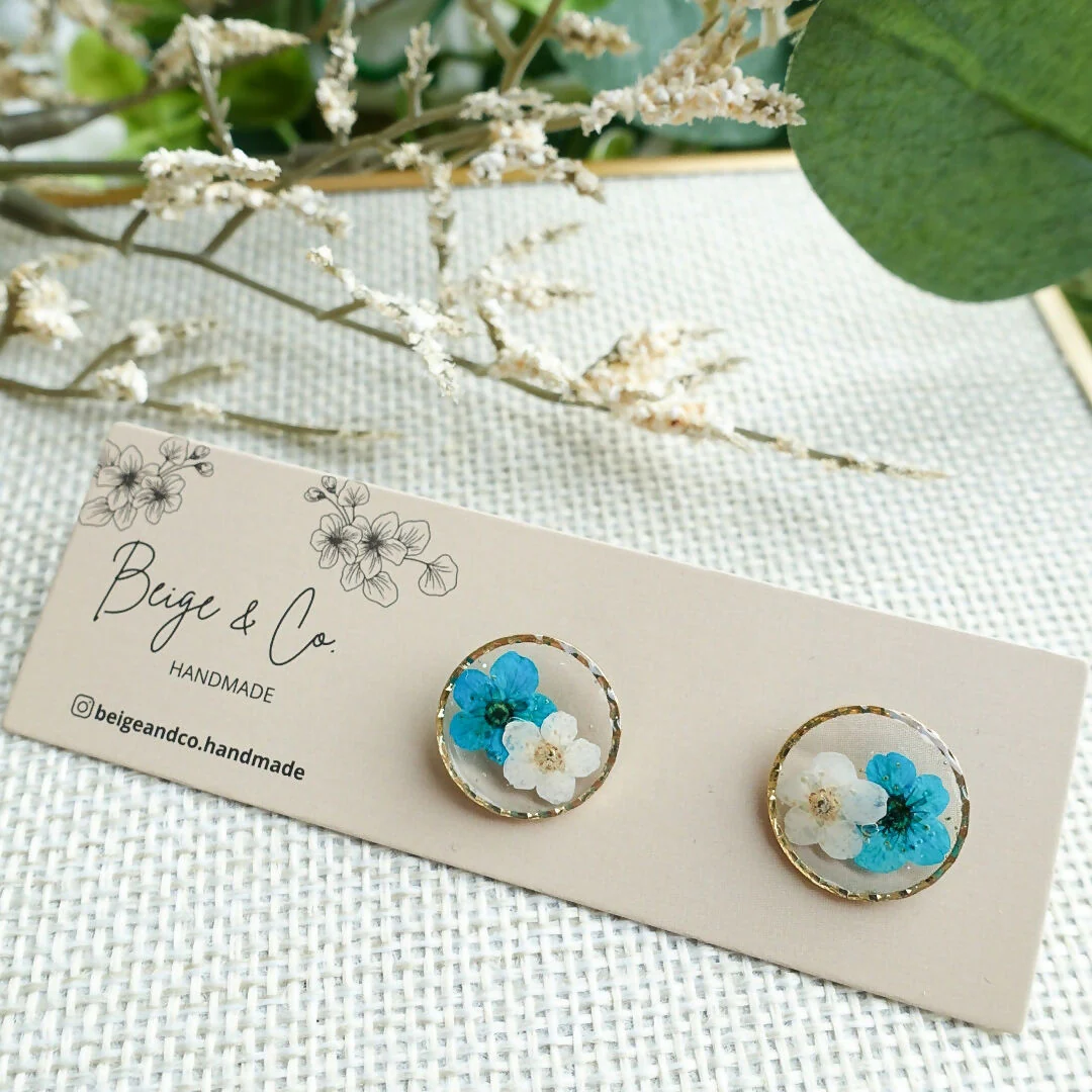 Stud Earrings with Pressed Flowers - Image 6