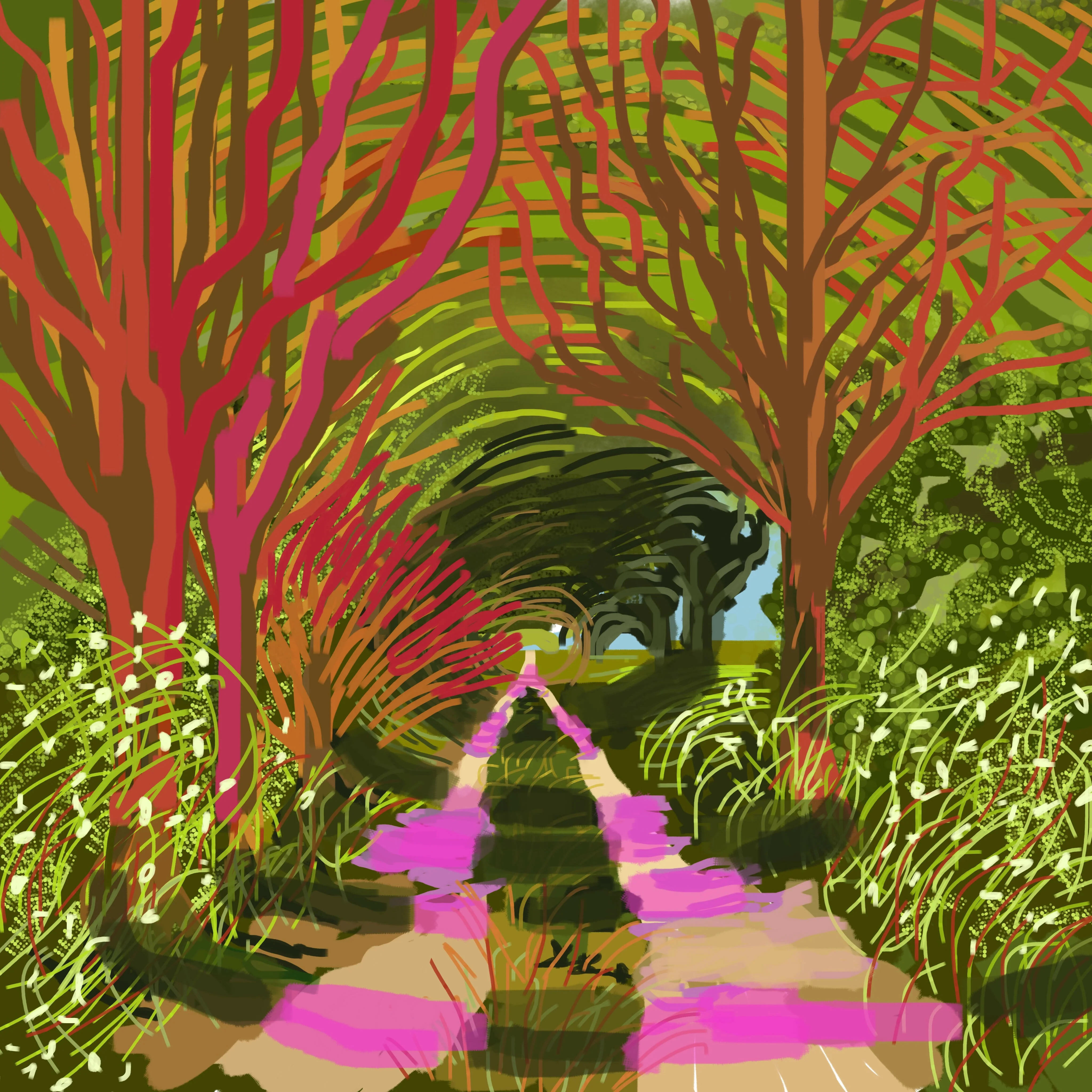 Summer Tree Tunnel 12” x 12” Art Print