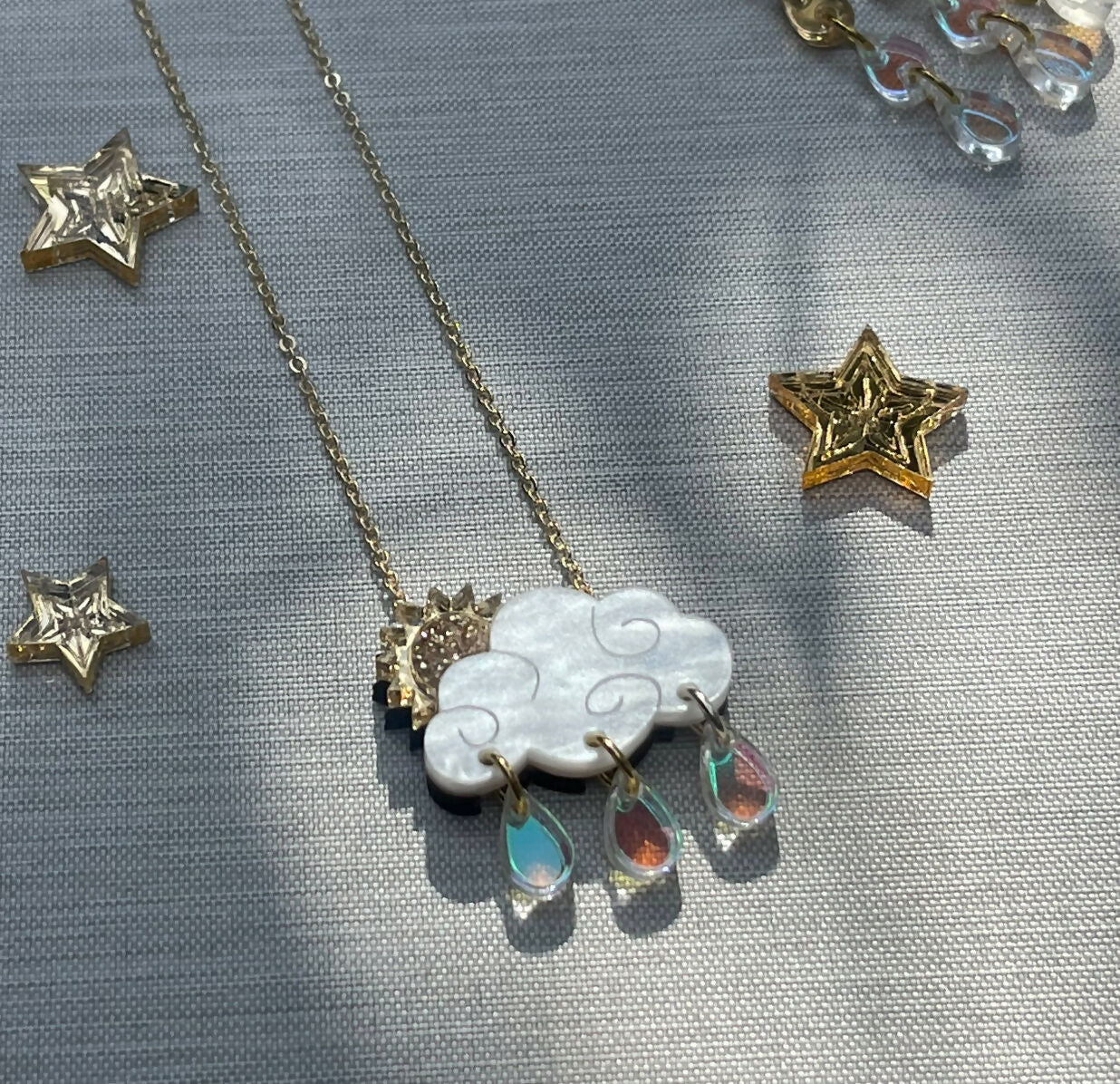 Sunbeam Cloud and Raindrop Neckace - Image 3