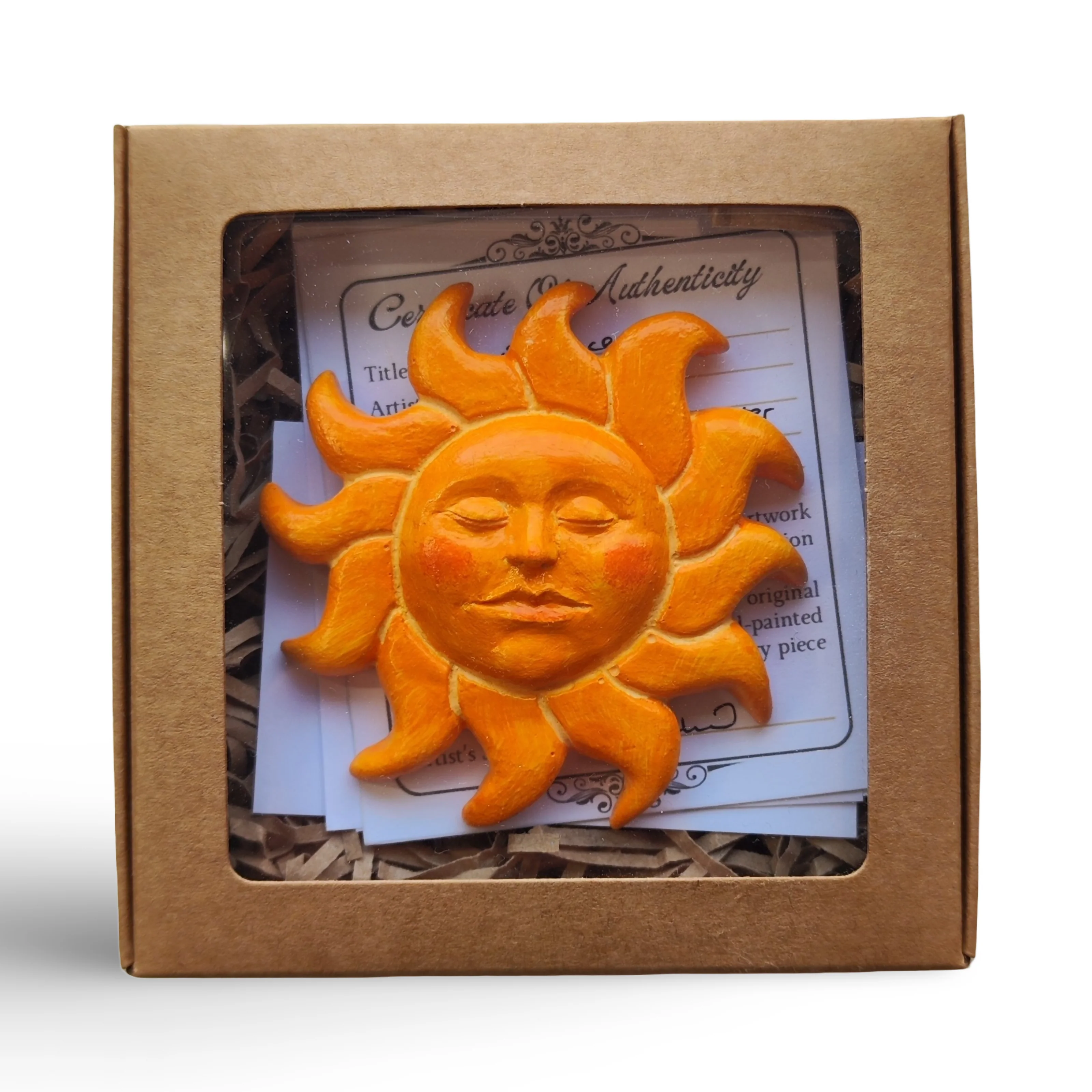 Sunface / Hand-painted Reproduction of Original Sculpture / Ready-to-hang Relief Wall Art - Image 3