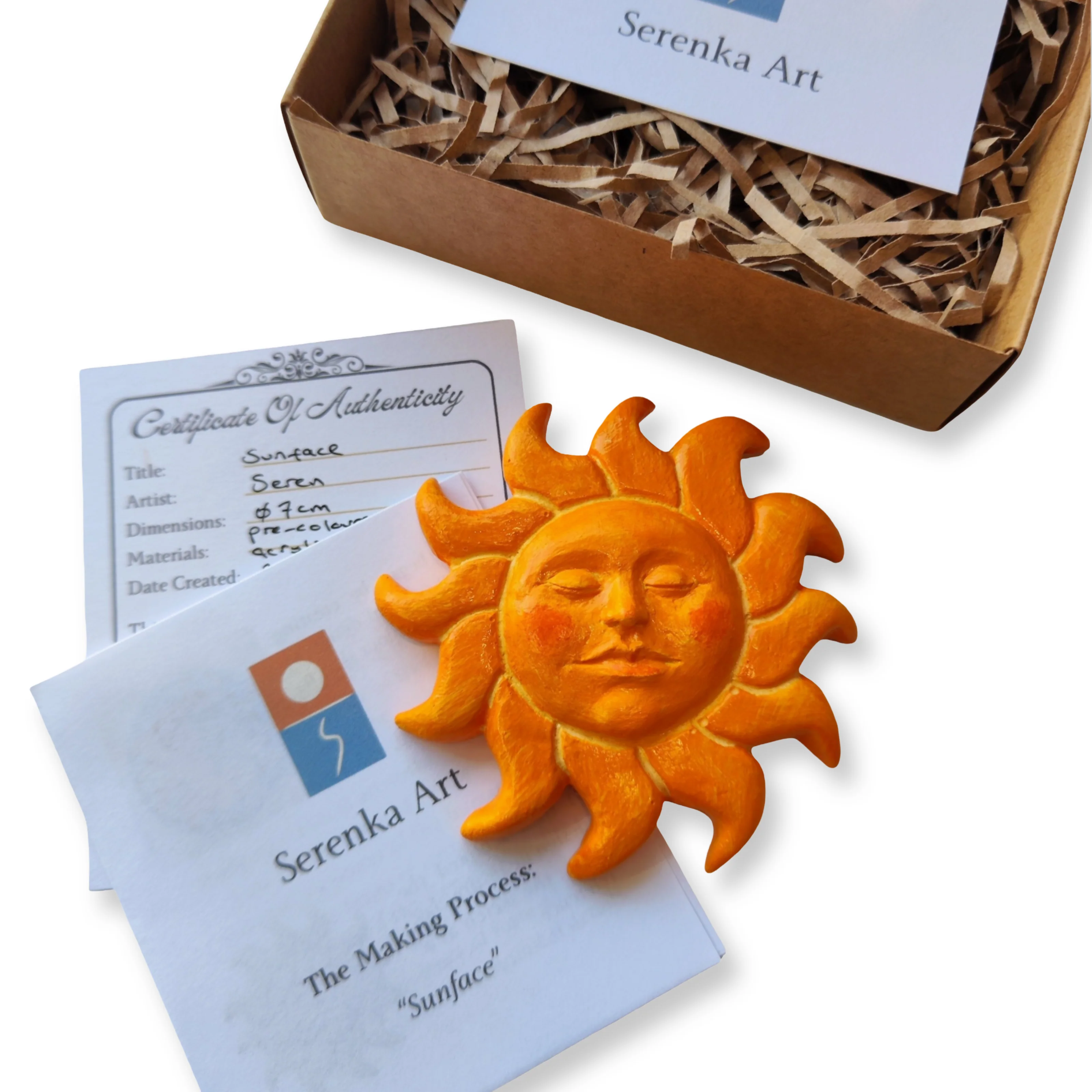 Sunface / Hand-painted Reproduction of Original Sculpture / Ready-to-hang Relief Wall Art - Image 4