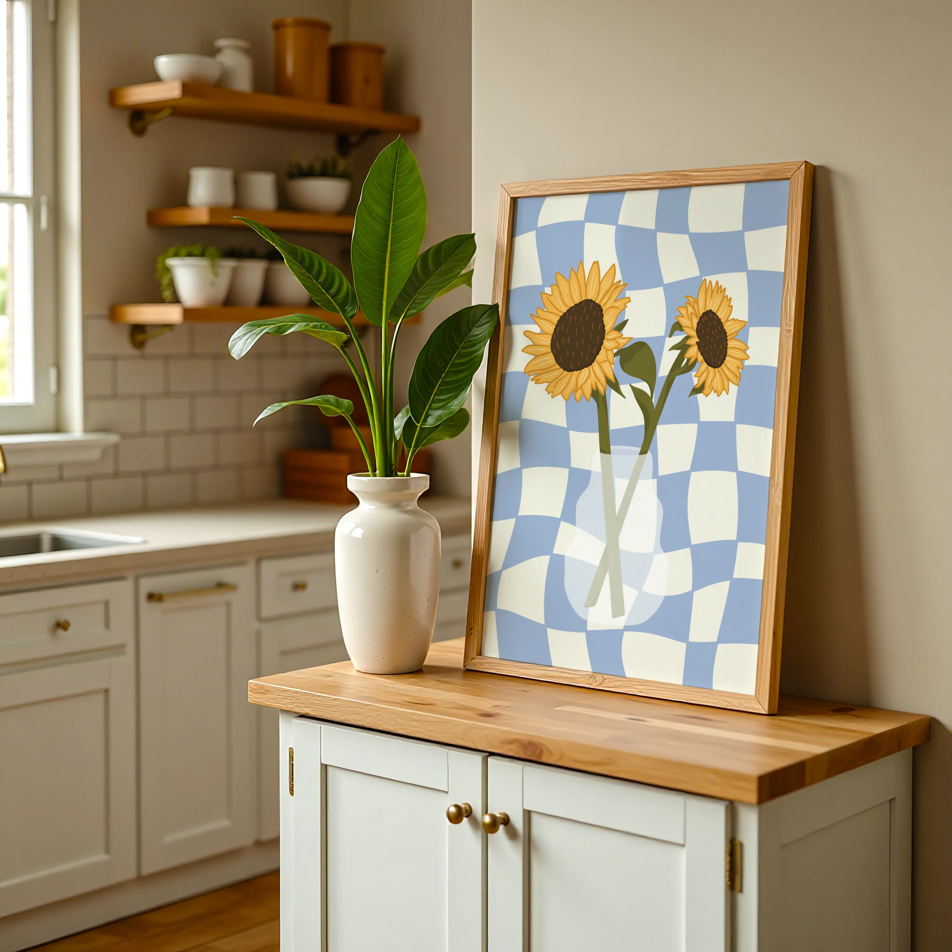 Sunflower Vase Print in Blue - Image 4
