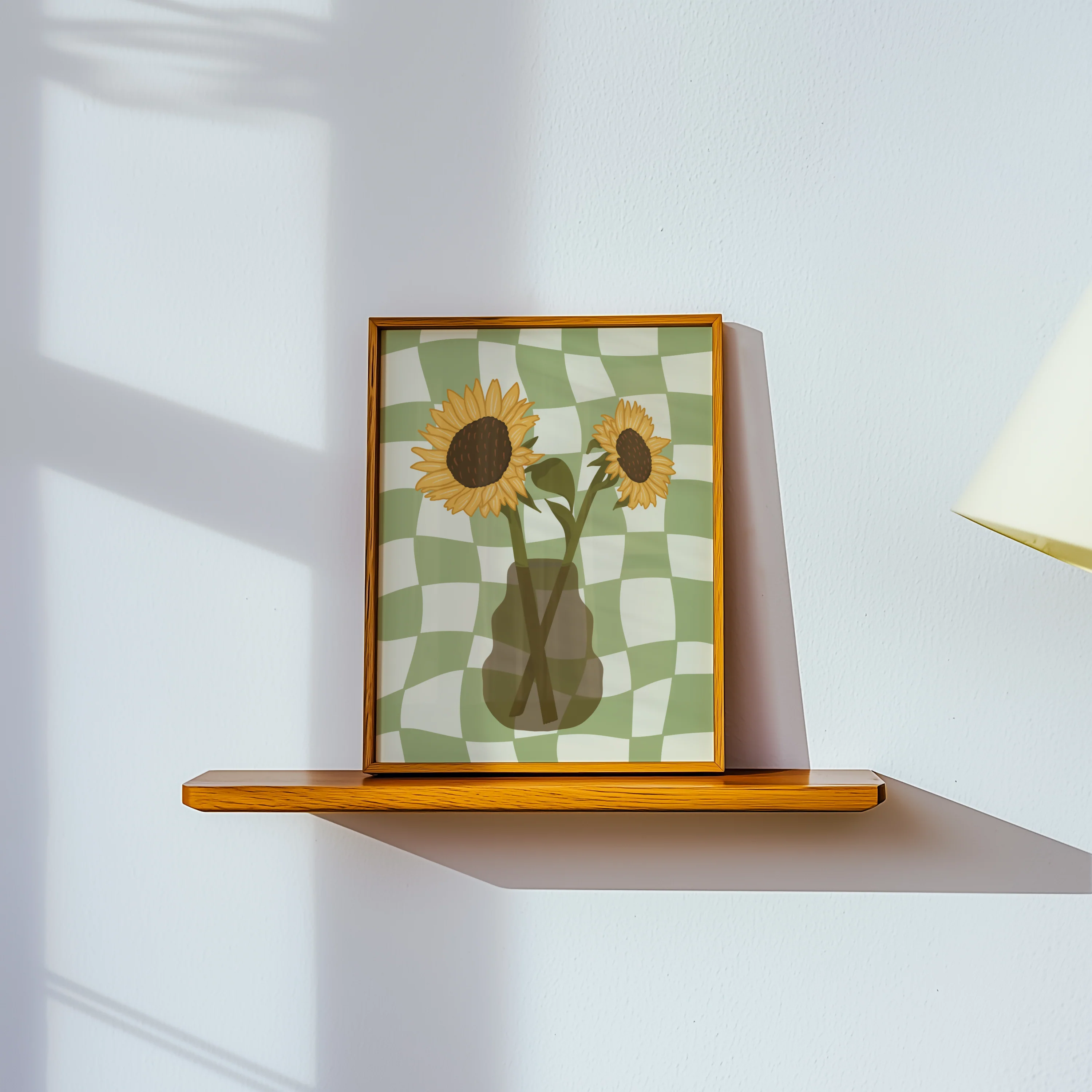 Sunflower Vase Print in Green - Image 2