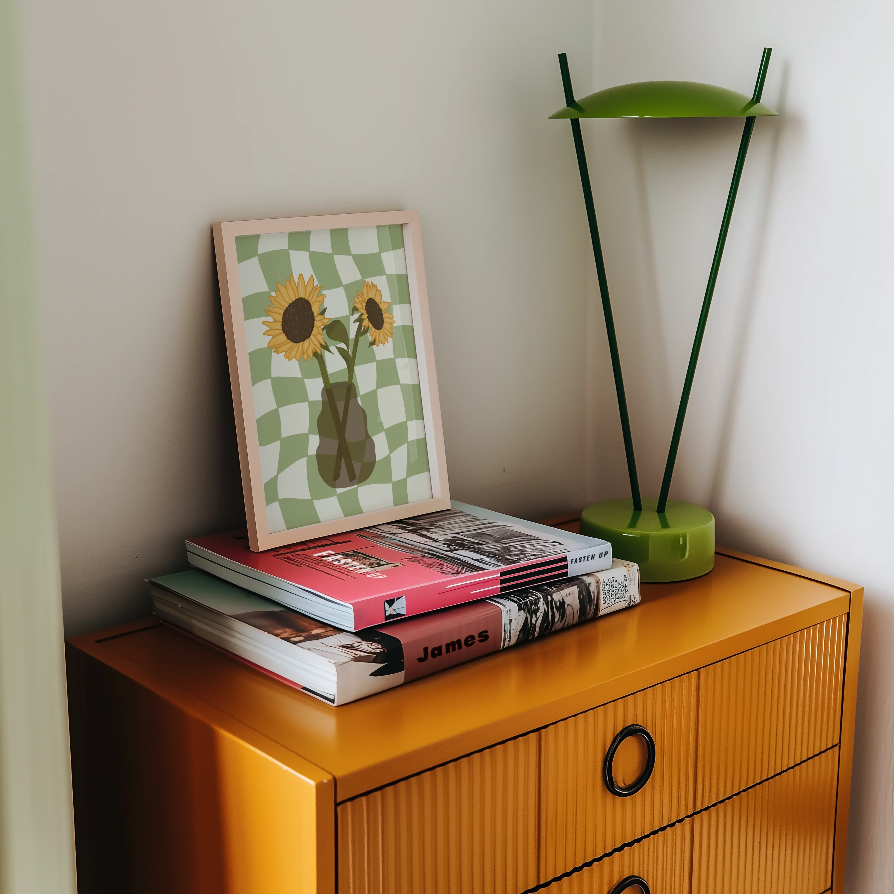 Sunflower Vase Print in Green - Image 4