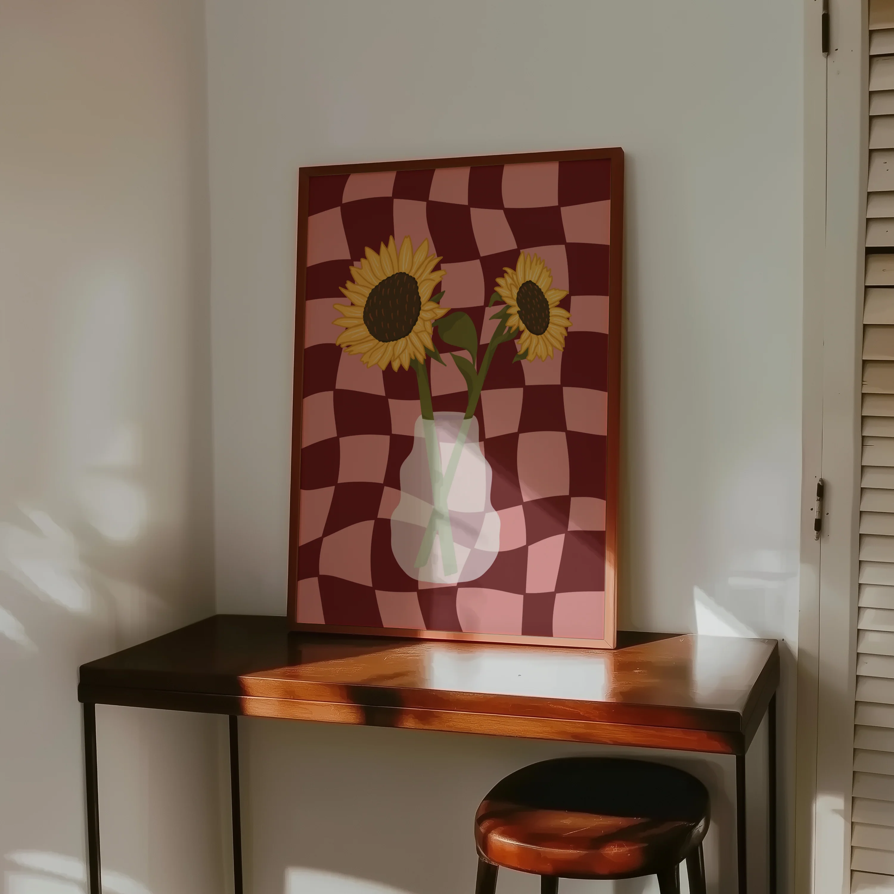 Sunflower Vase Print in Red - Image 5