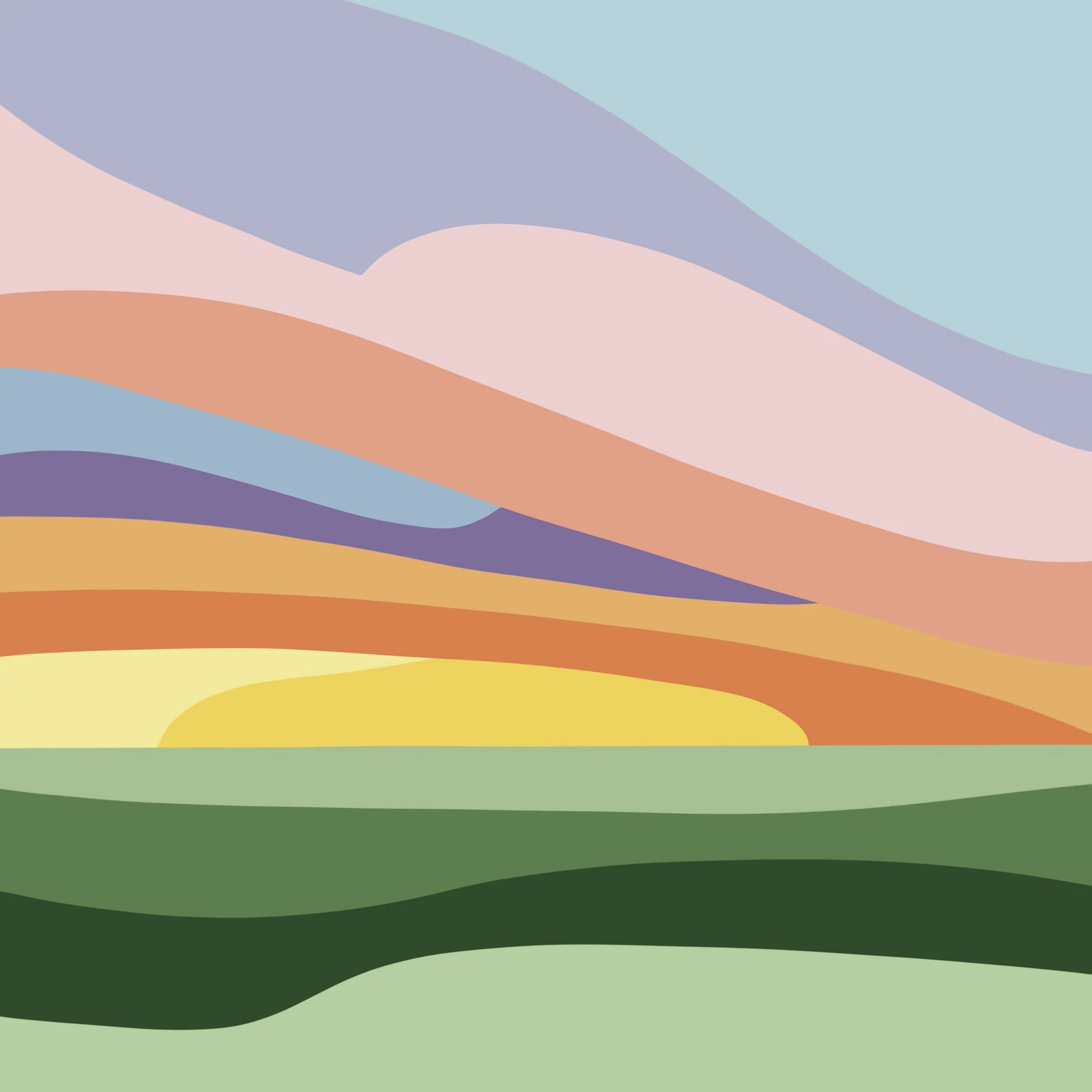 Sunset Over the Winter Fields 8x8" Print - Image 3