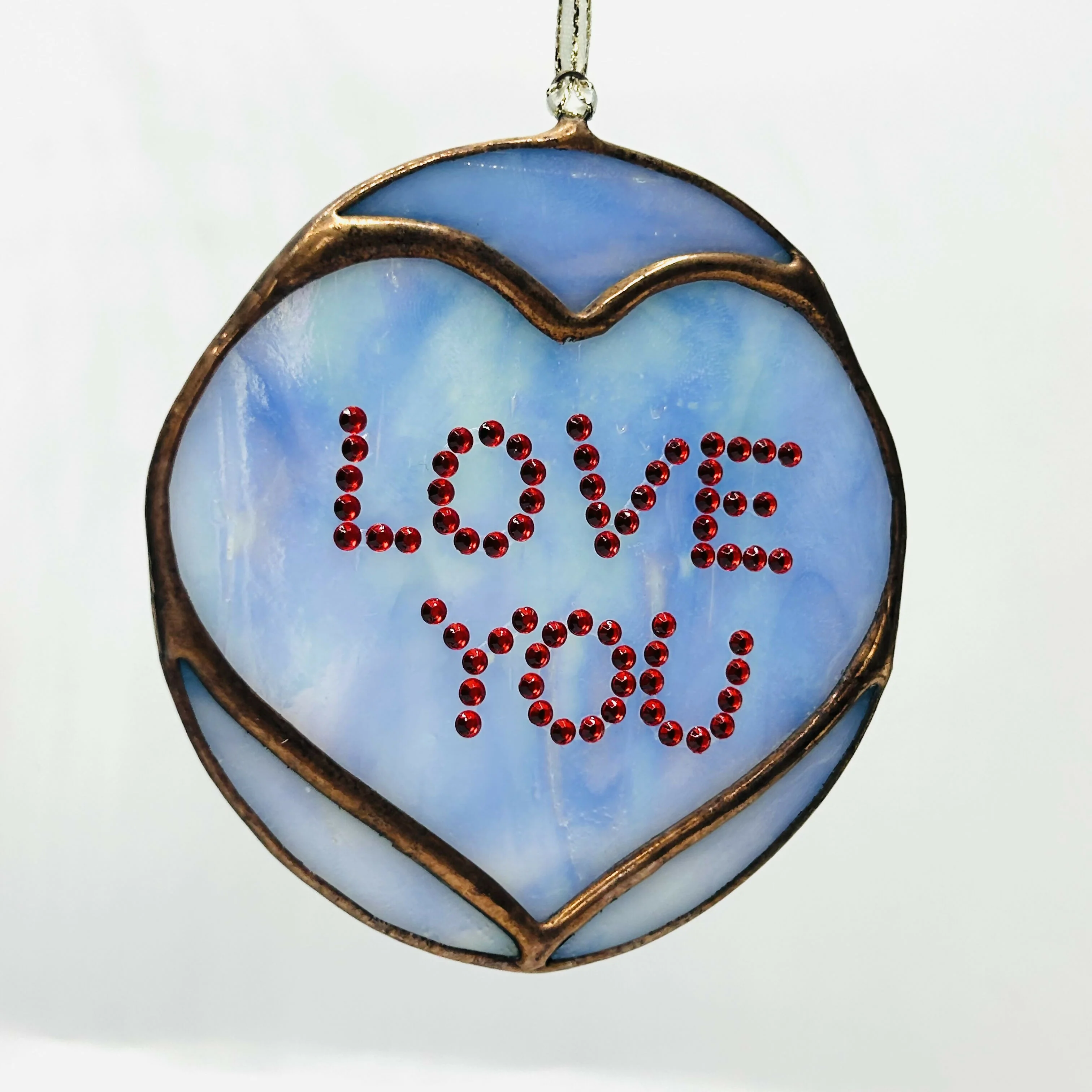Glass Swizzle Love Heart Hanging Decoration - Image 3