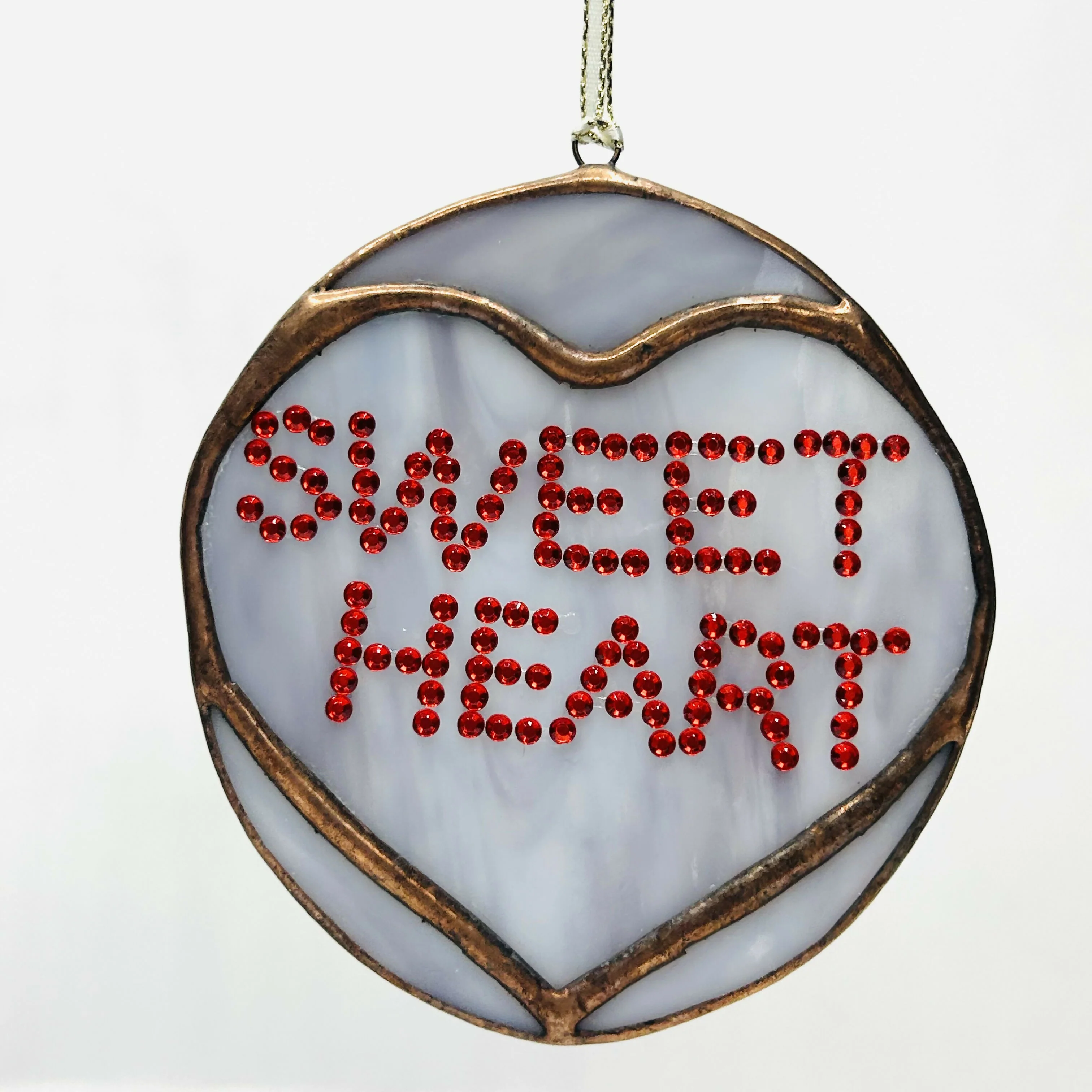Glass Swizzle Love Heart Hanging Decoration - Image 4