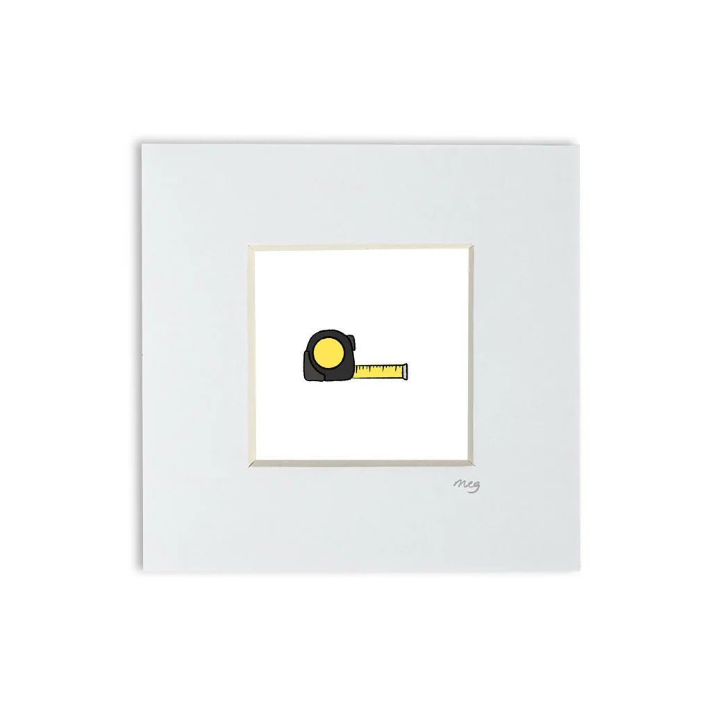 Tape Measure 4x4" Mounted Mini Print