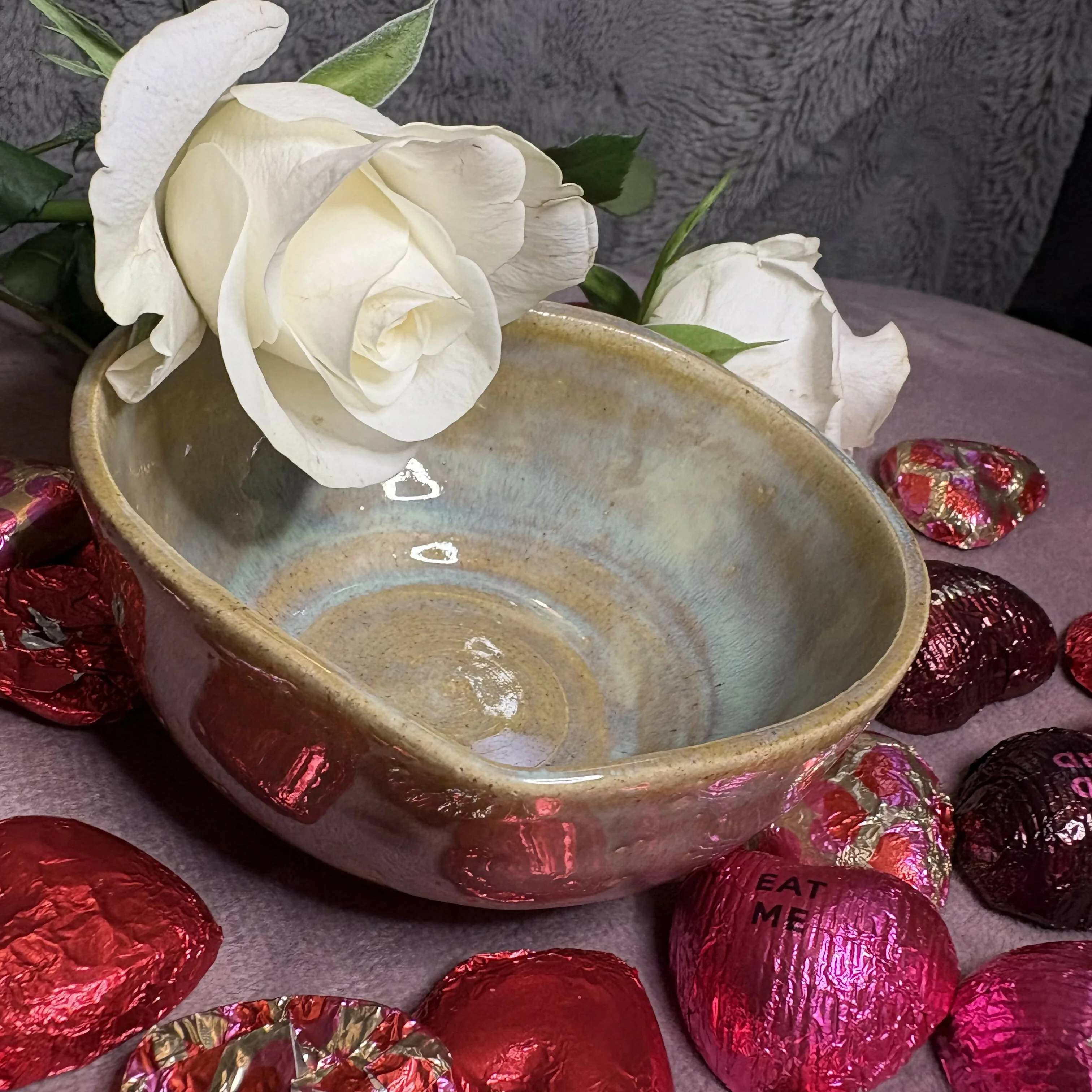 Taupe & Turquoise Bowl - Image 3