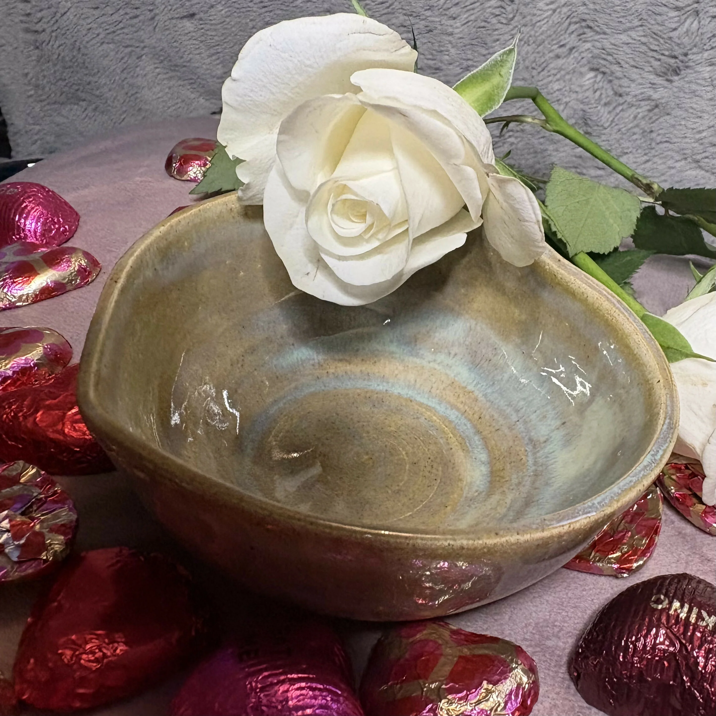 Taupe & Turquoise Bowl - Image 4