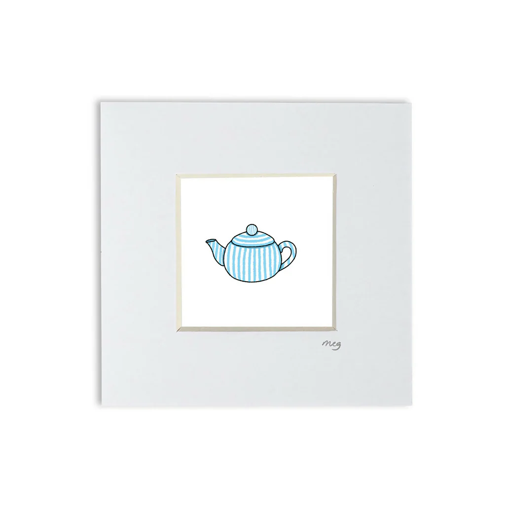 Teapot 4x4" Mounted Mini Print