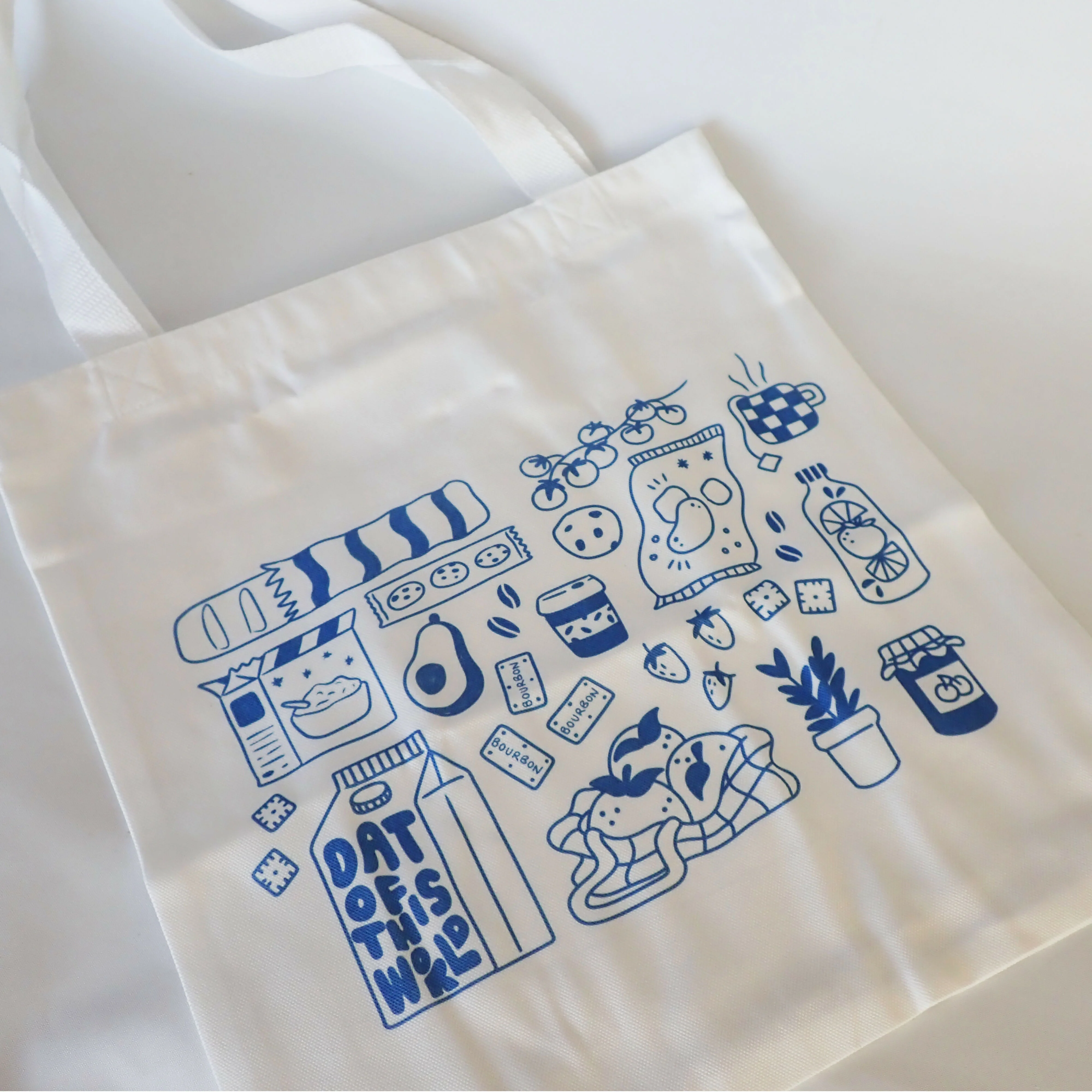 The bag for everything - Handprinted, Illustrated, white canvas tote bag - Image 2