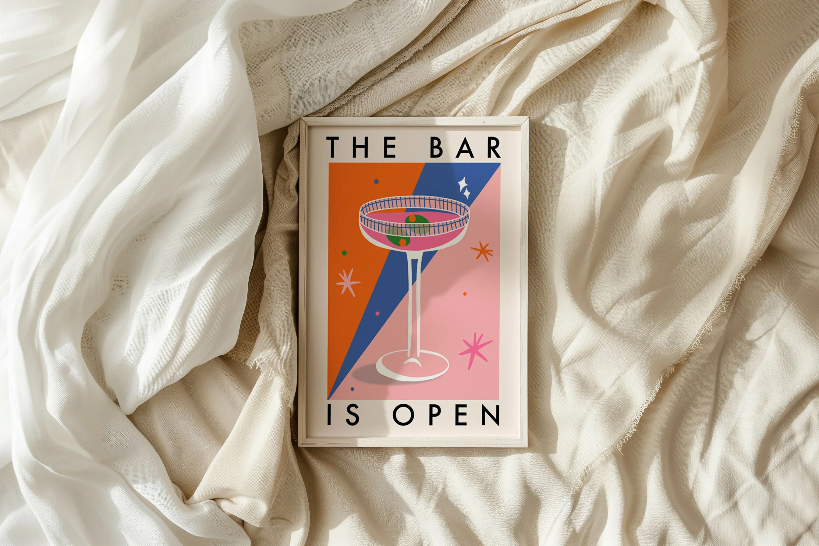 The Bar is Open – Colourful Cocktail Print - Image 4