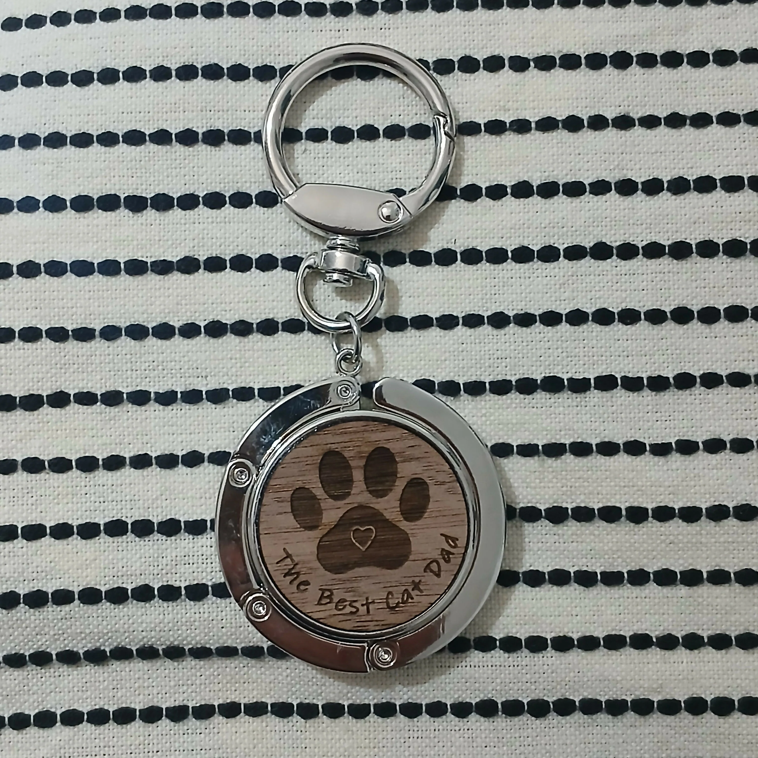 The Best Cat Dad Bag Hanger with Key Ring